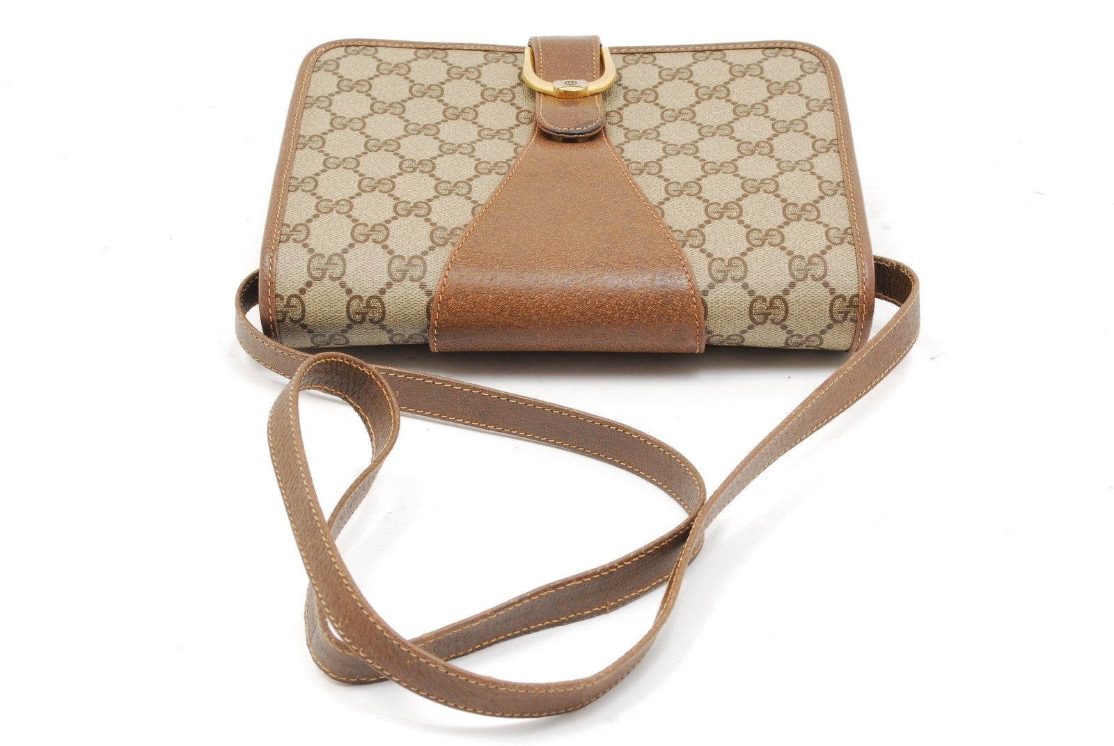 Gucci GG Supreme Crossbody Shoulder Bag - Brown, PVC Leather