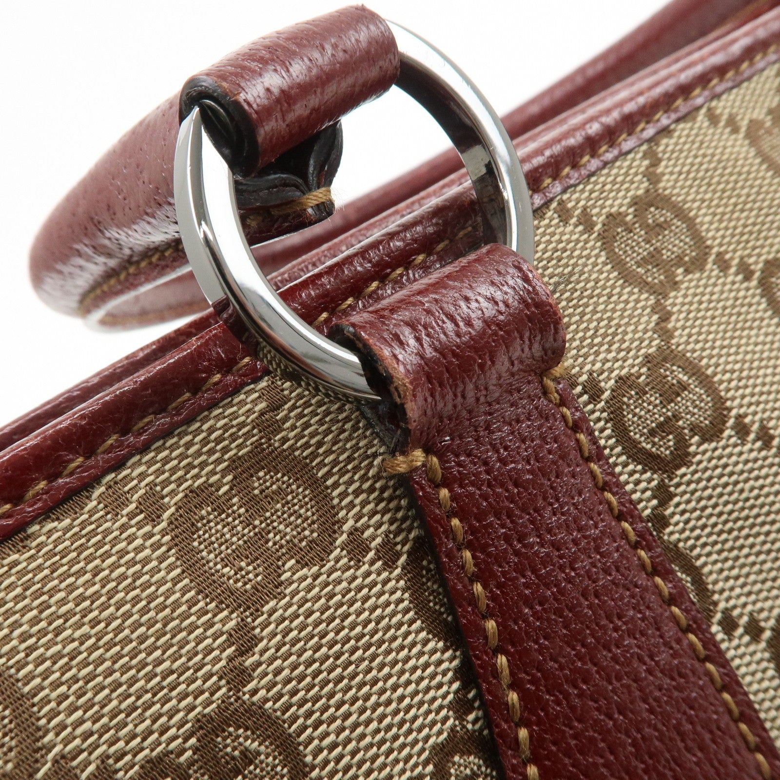 Gucci Tote Bag - Beige Bordeaux, GG Canvas Leather
