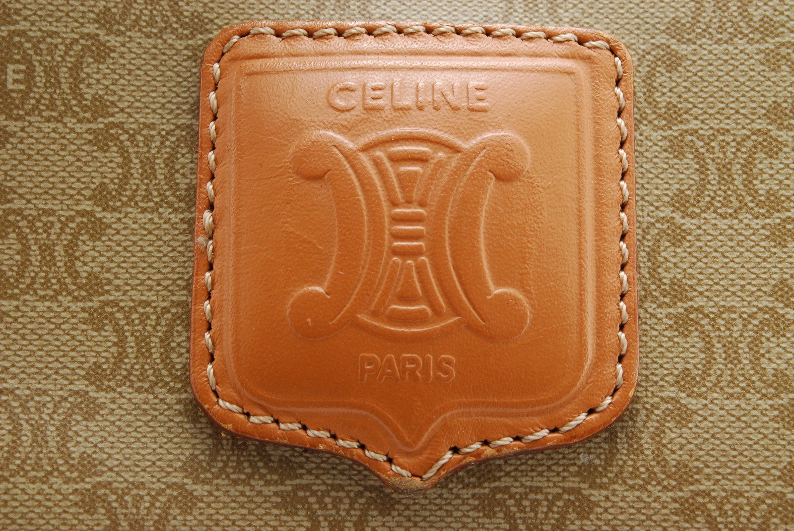 Celine Macadam Handbag - Beige, PVC