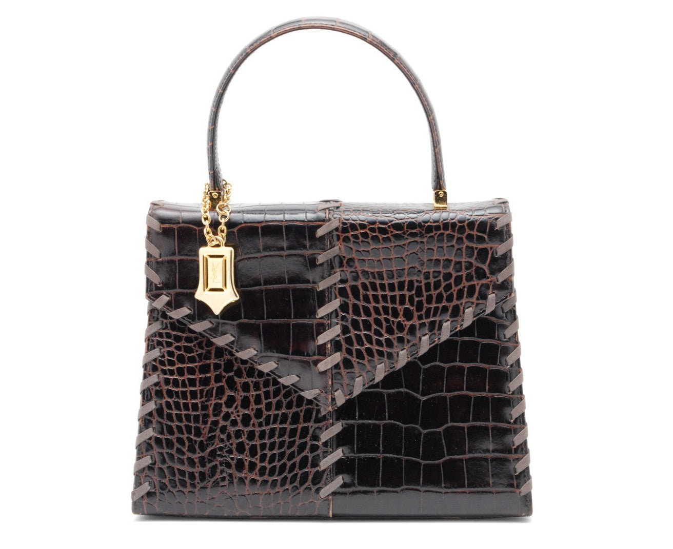 Saint Laurent Yves Hand Tote Bag - Brown, Leather