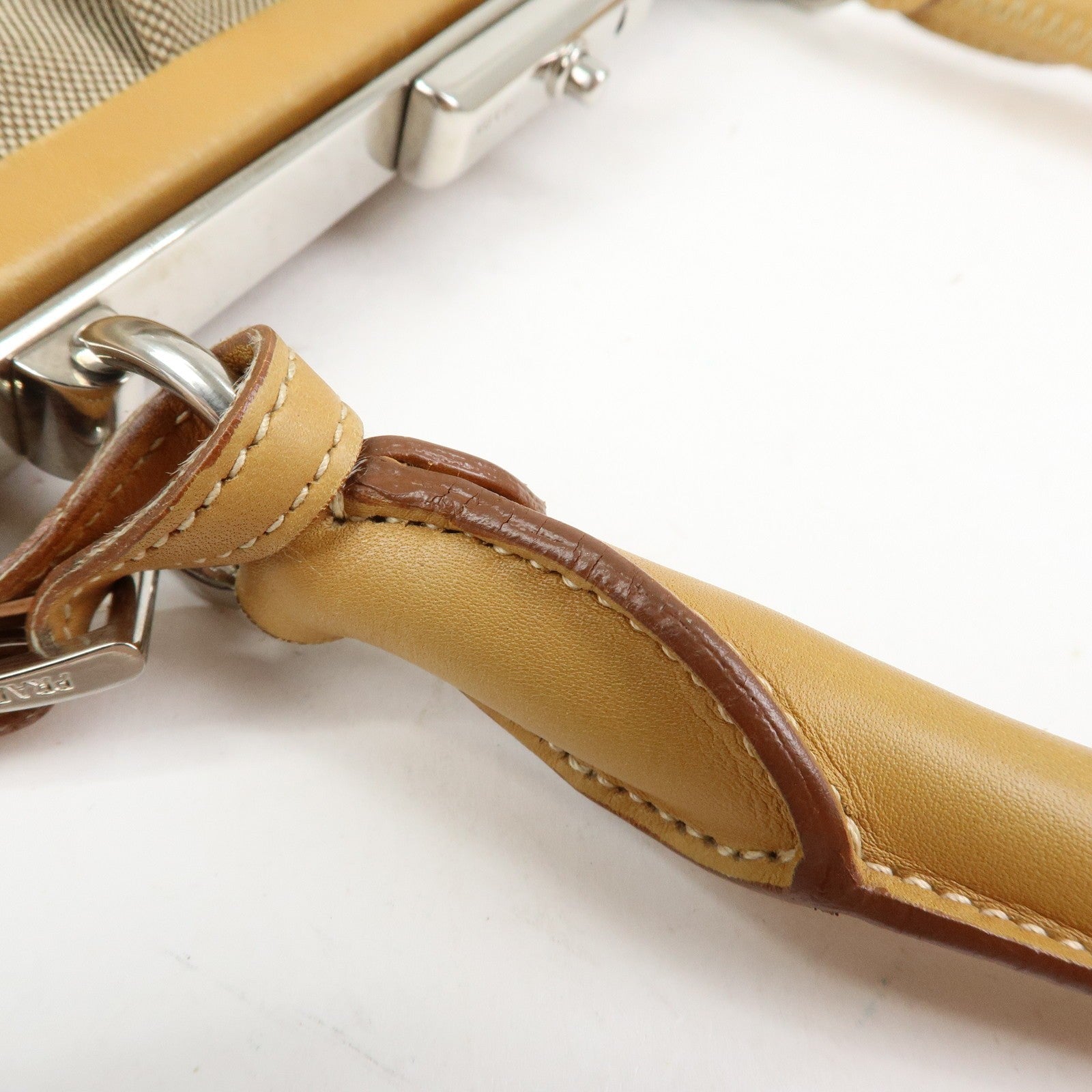 Prada BR3481 Shoulder Bag - Light Brown, Jacquard Leather