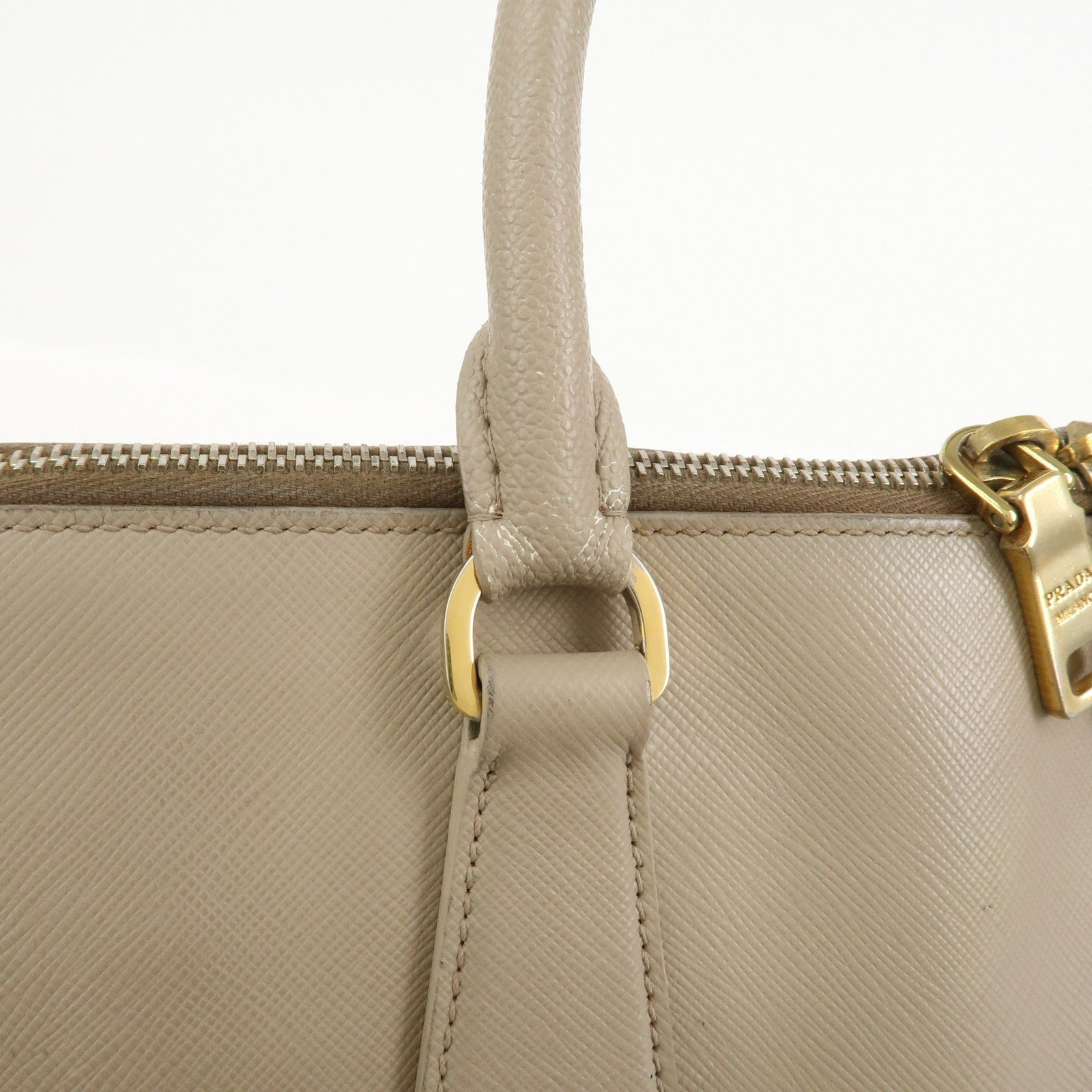 Prada Hand Bag - Greige, Saffiano Leather