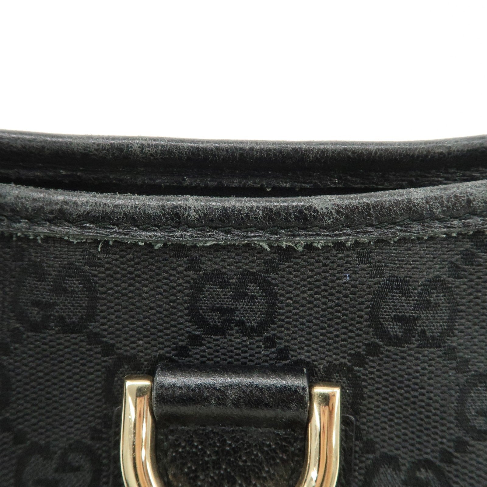 Gucci Abbey GG Canvas Leather One Shoulder Bag - Black, Canvas