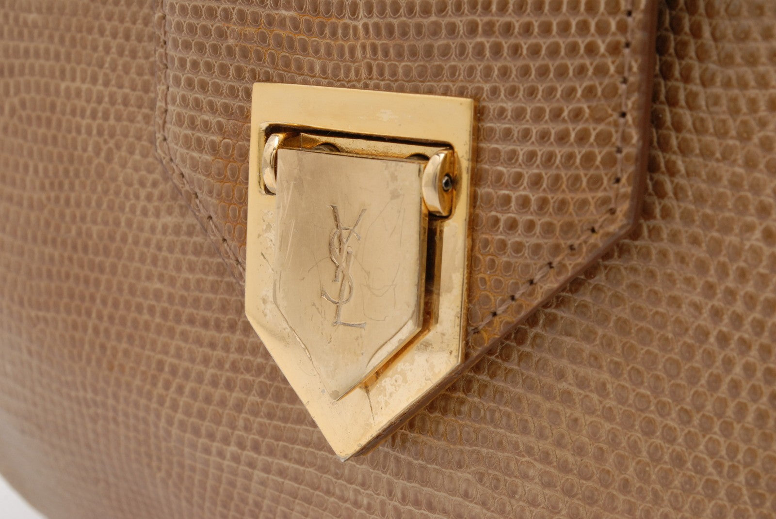 Saint Laurent Yves Saint Laurent Shoulder Bag - Beige, Leather