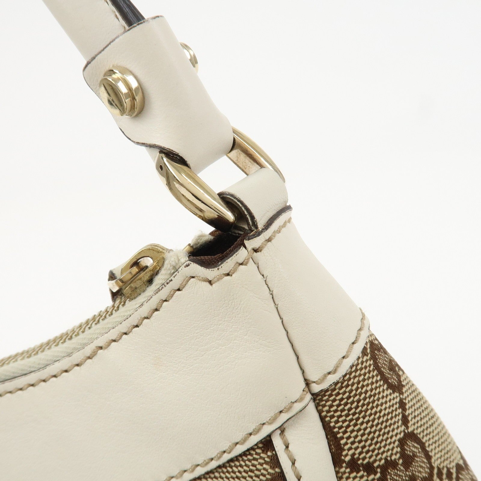 Gucci Abbey Shoulder Bag - Beige White, GG Canvas Leather