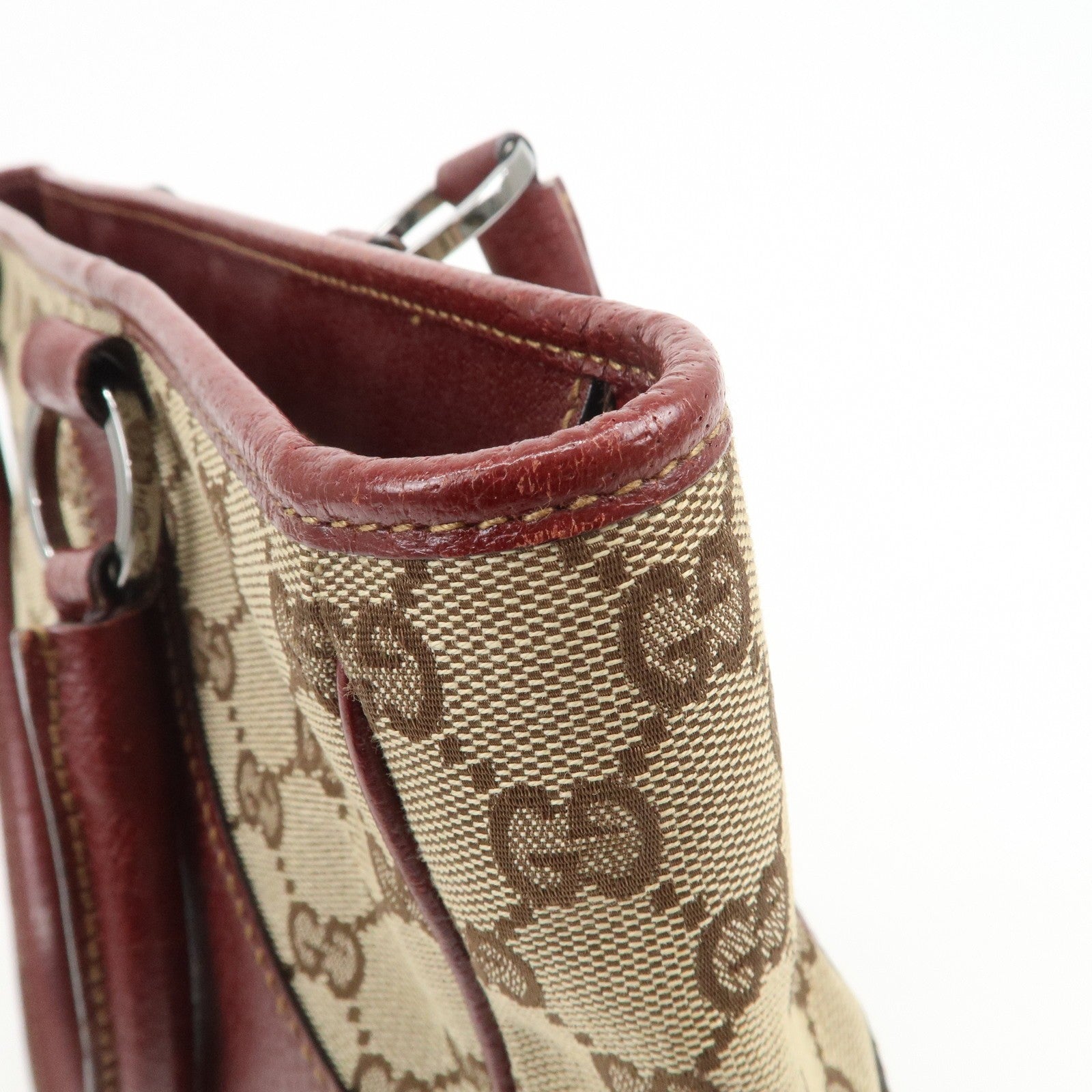 Gucci Tote Bag - Beige Bordeaux, GG Canvas Leather