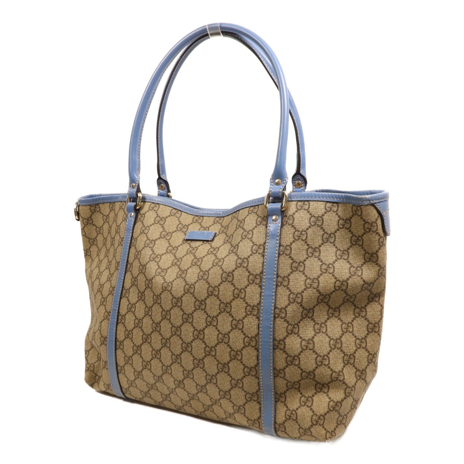 Gucci GHW GG Supreme Medium Joy Tote Bag - Brown/Blue, Coated Canvas
