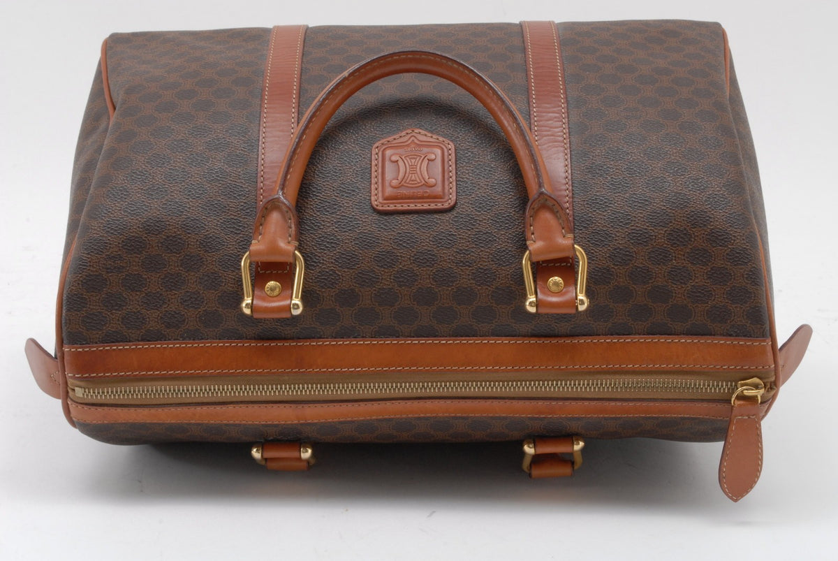 Celine Macadam Boston Handbag - Brown, PVC Leather