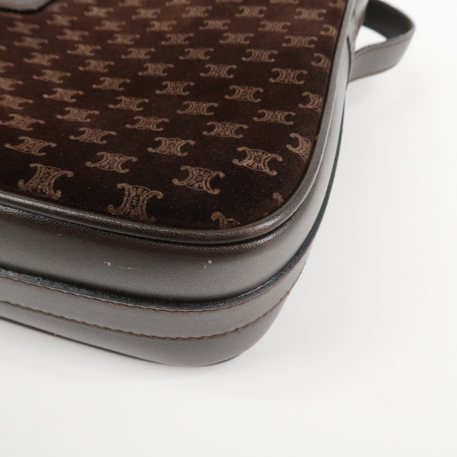 Celine Macadam Shoulder Bag - Brown, Suede Leather