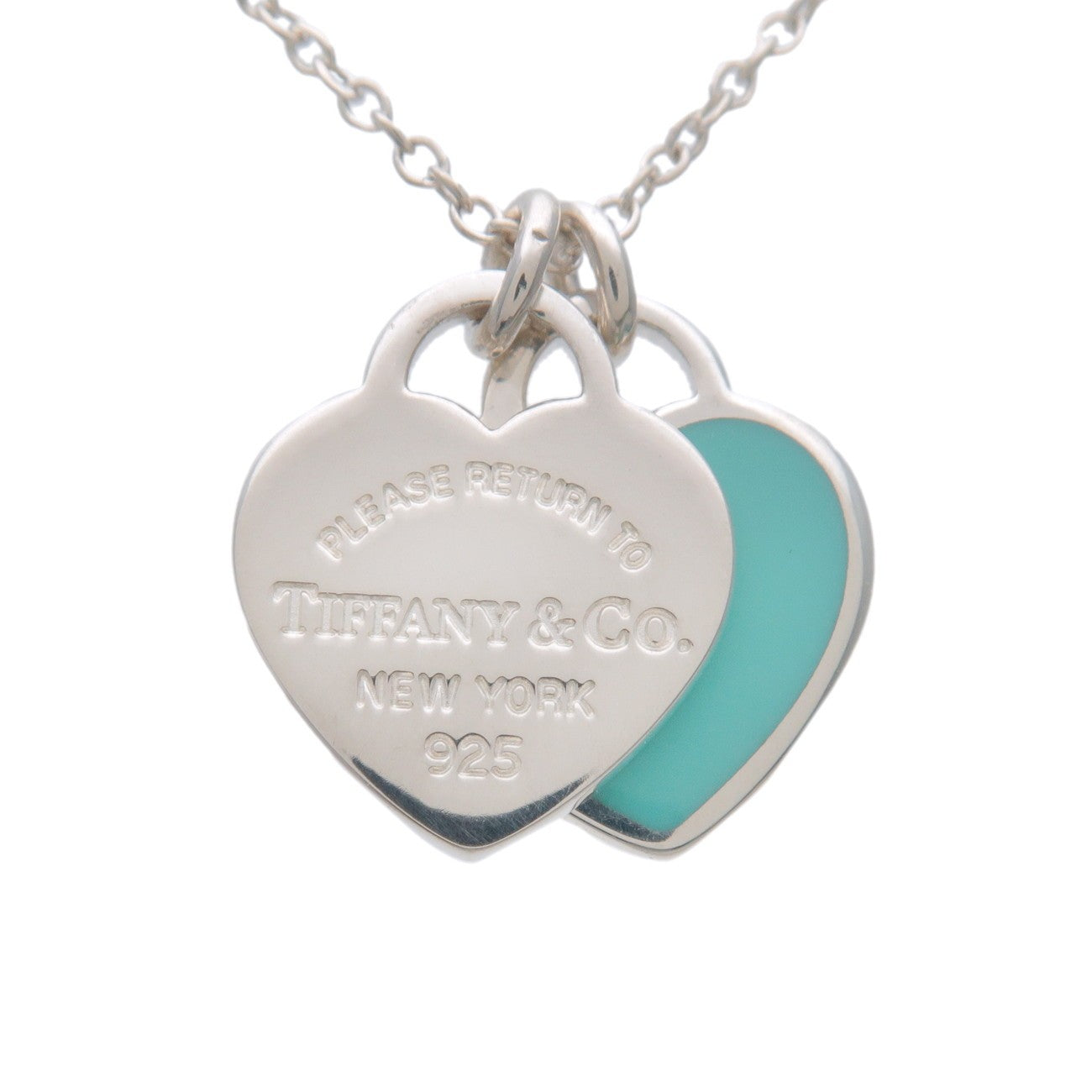 Tiffany & Co Return to Tiffany Mini Double Heart Tag Necklace - Silver, SV925