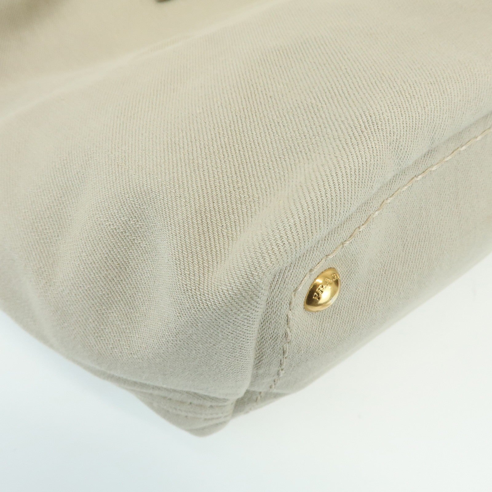 Prada Triangle Logo Tote Bag - Light Beige, Denim