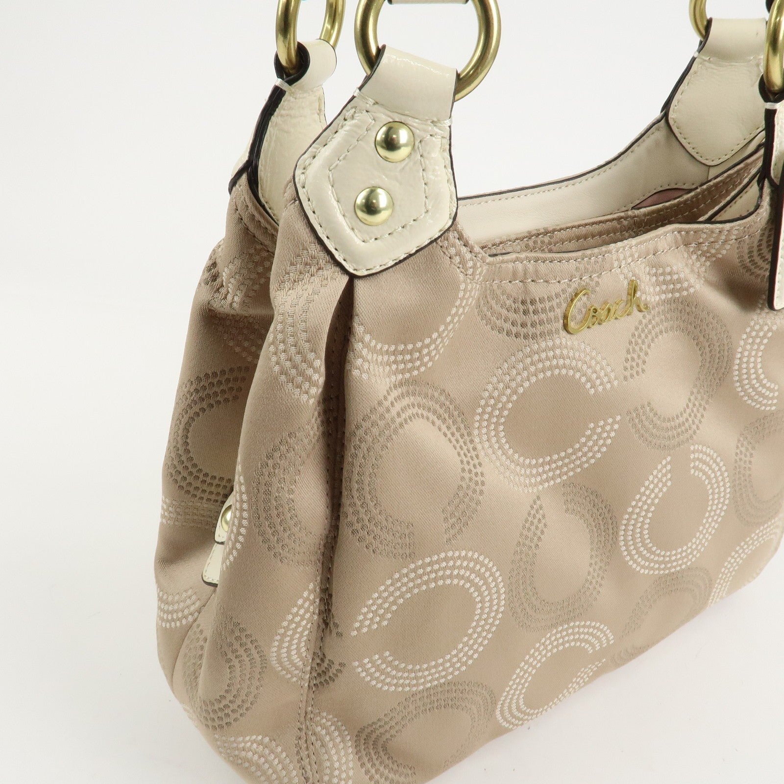 Coach Dot Op Art Hobo Handbag - Beige, Canvas