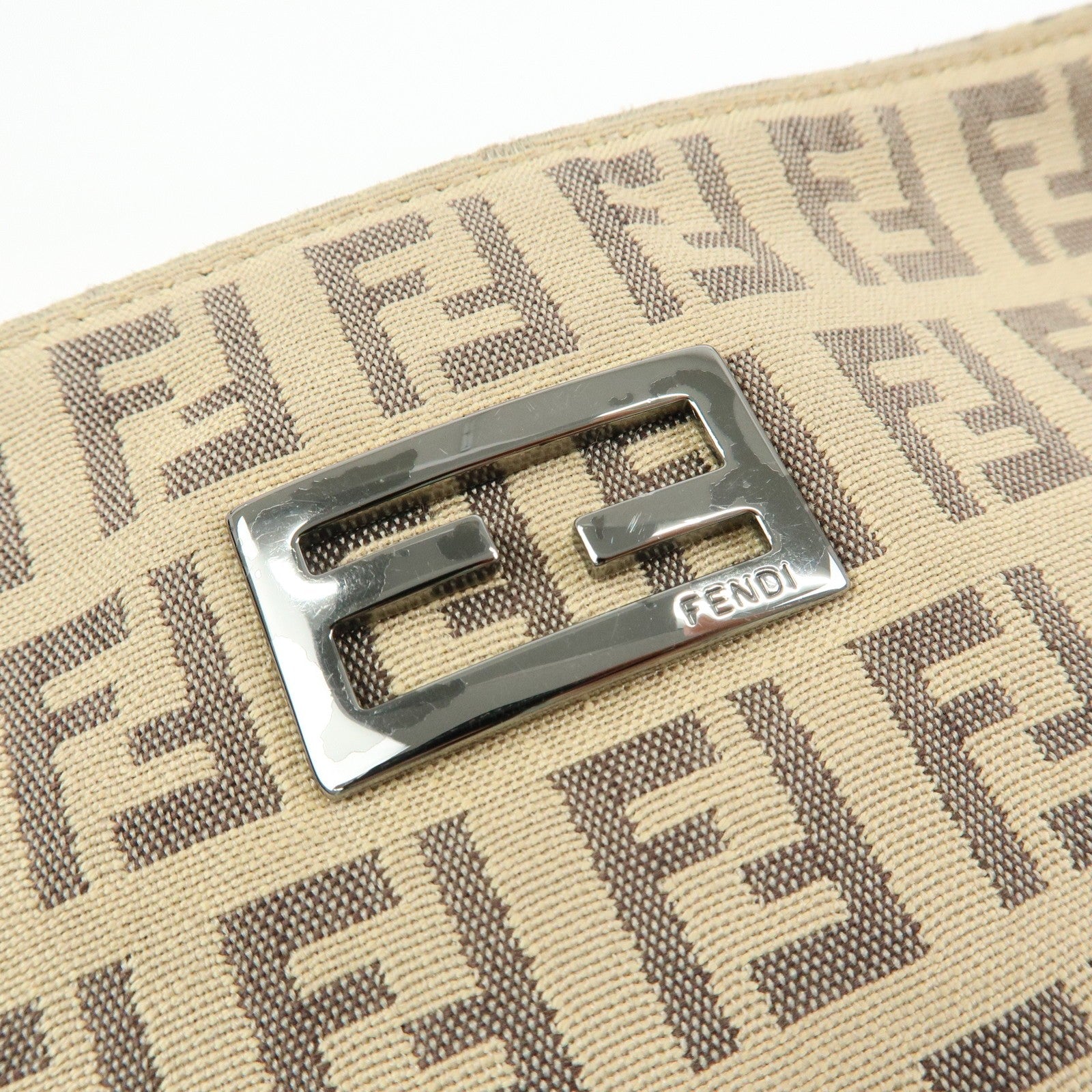 Fendi Hand Bag - Beige Black, Canvas Leather