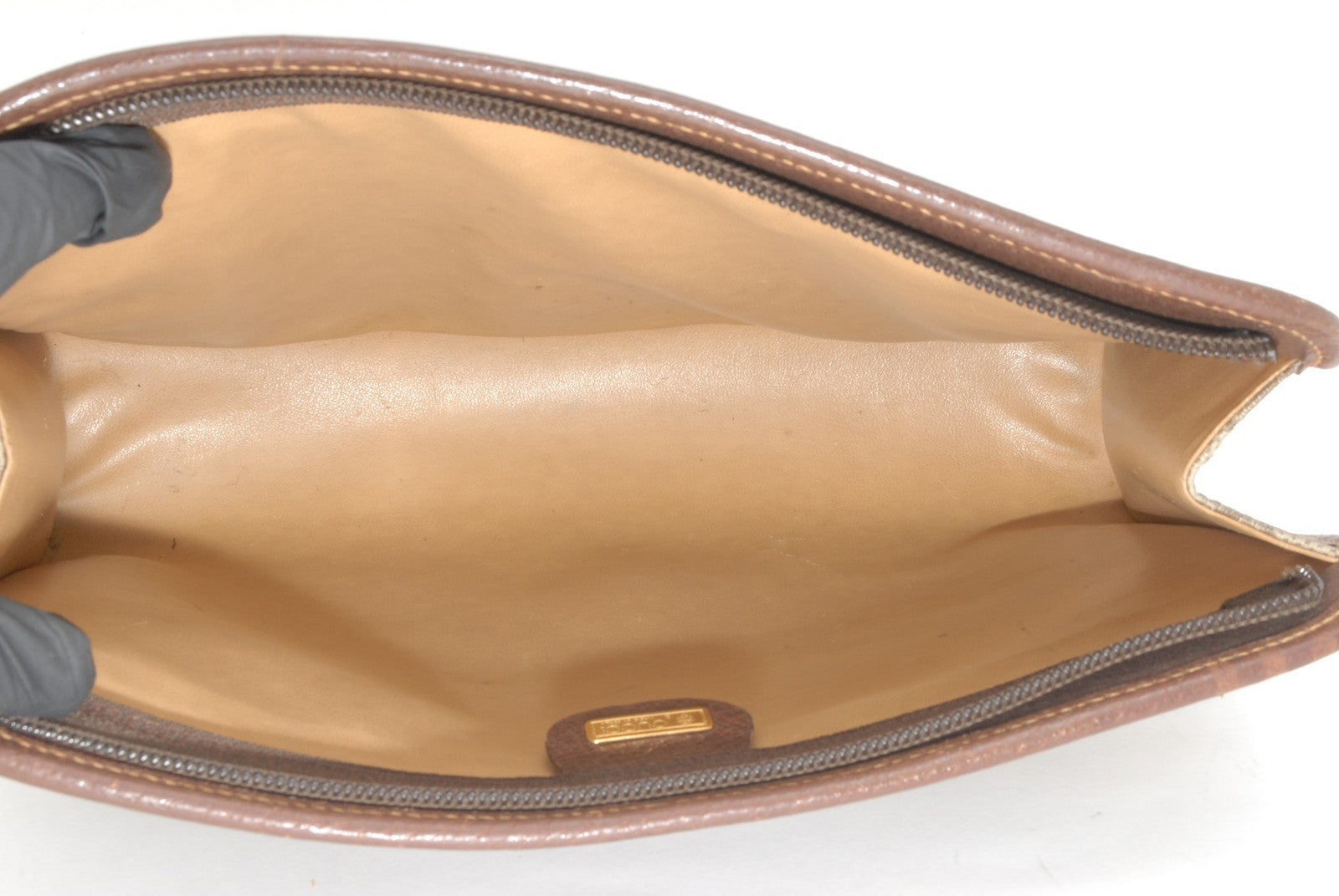 Gucci GG Supreme Clutch Bag - Beige, PVC Leather