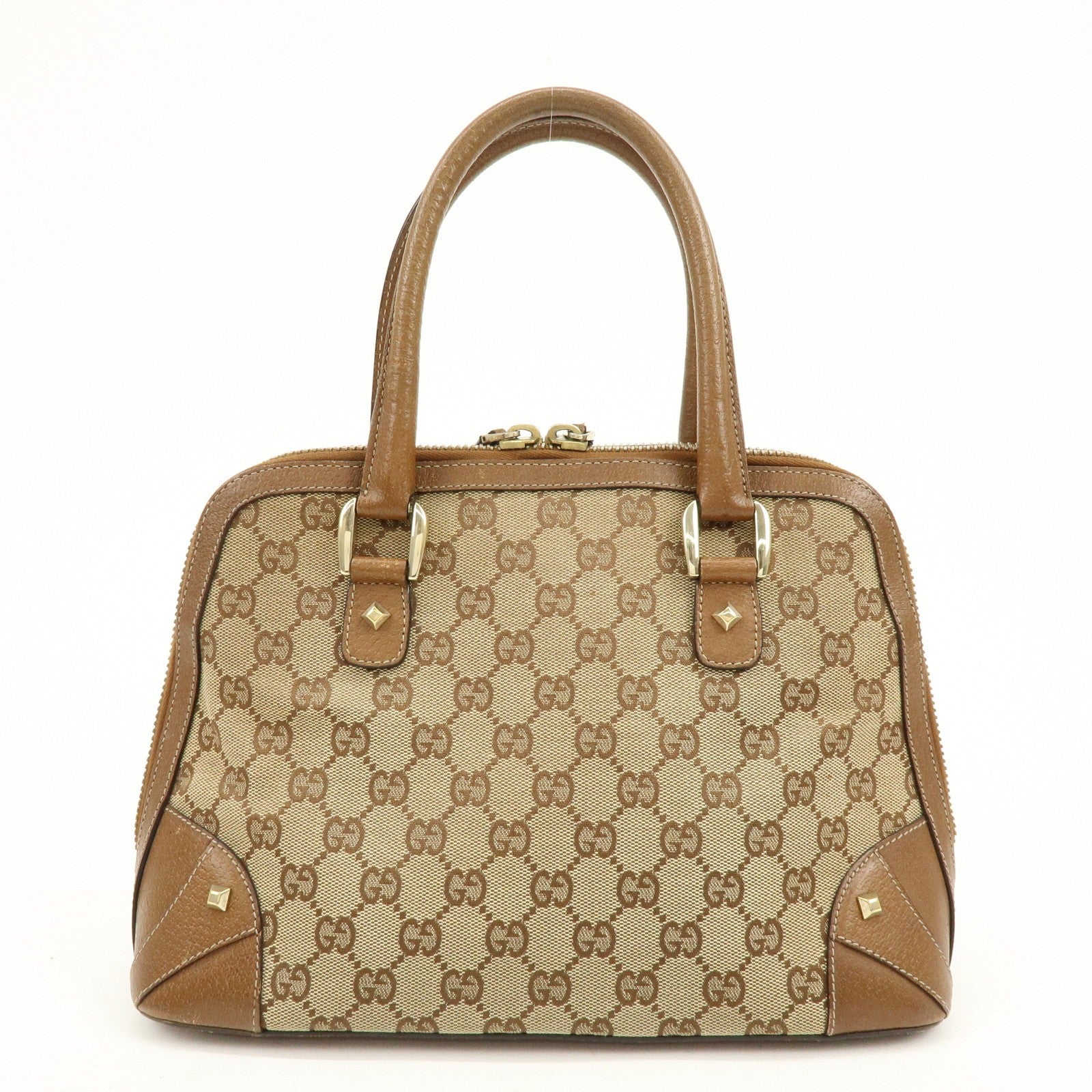 Gucci Hand Bag - Brown, GG Canvas, Leather