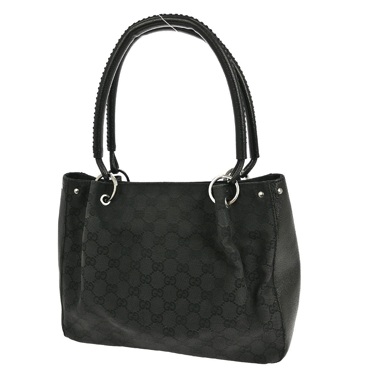 Gucci GG Handbag - Black, Canvas, Leather