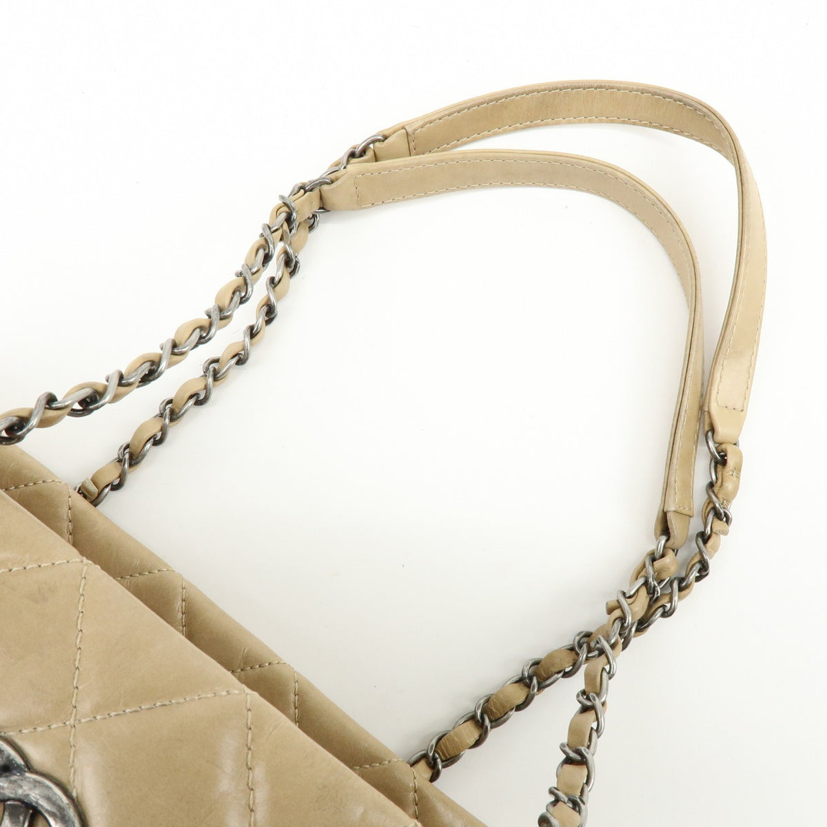 Chanel COCO Mark Matelasse Chain Shoulder Bag - Beige, Calf Skin