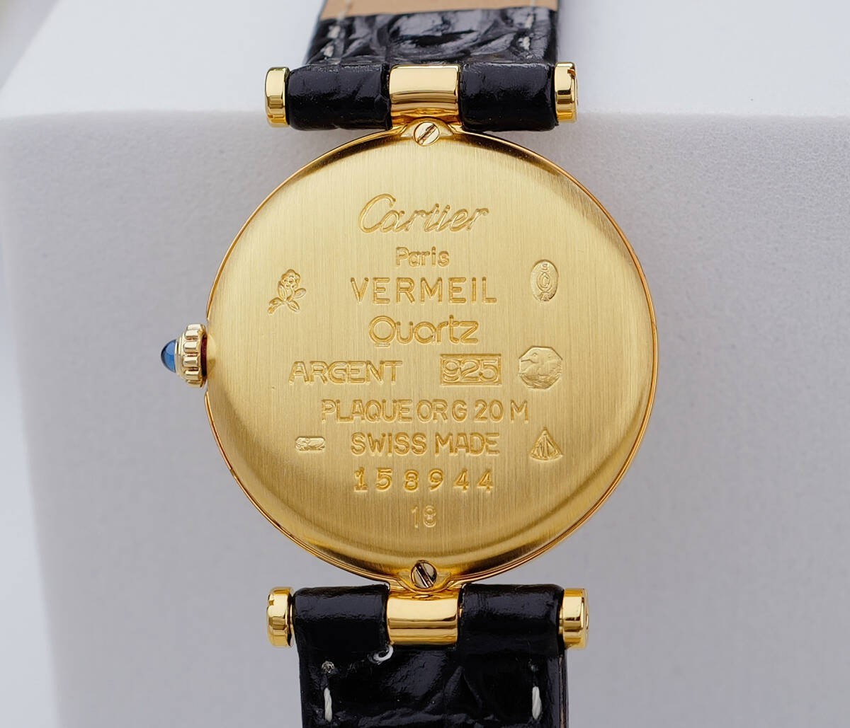 Cartier Vendome Wristwatch - Gold, White Dial, Leather