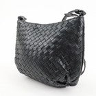 Bottega Veneta Intrecciato Leather Shoulder Black Bag