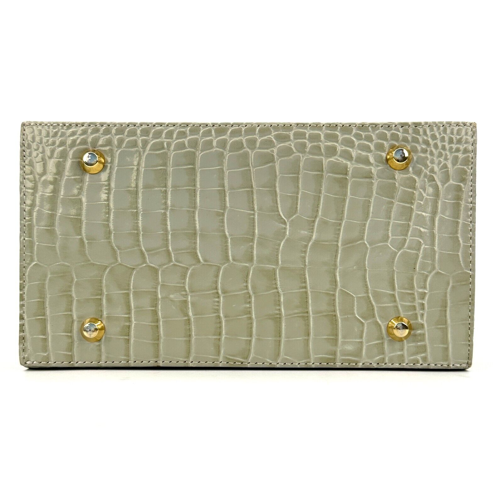 Yves Saint Laurent YSL Shoulder Mini Tote Bag White/Green Leather
