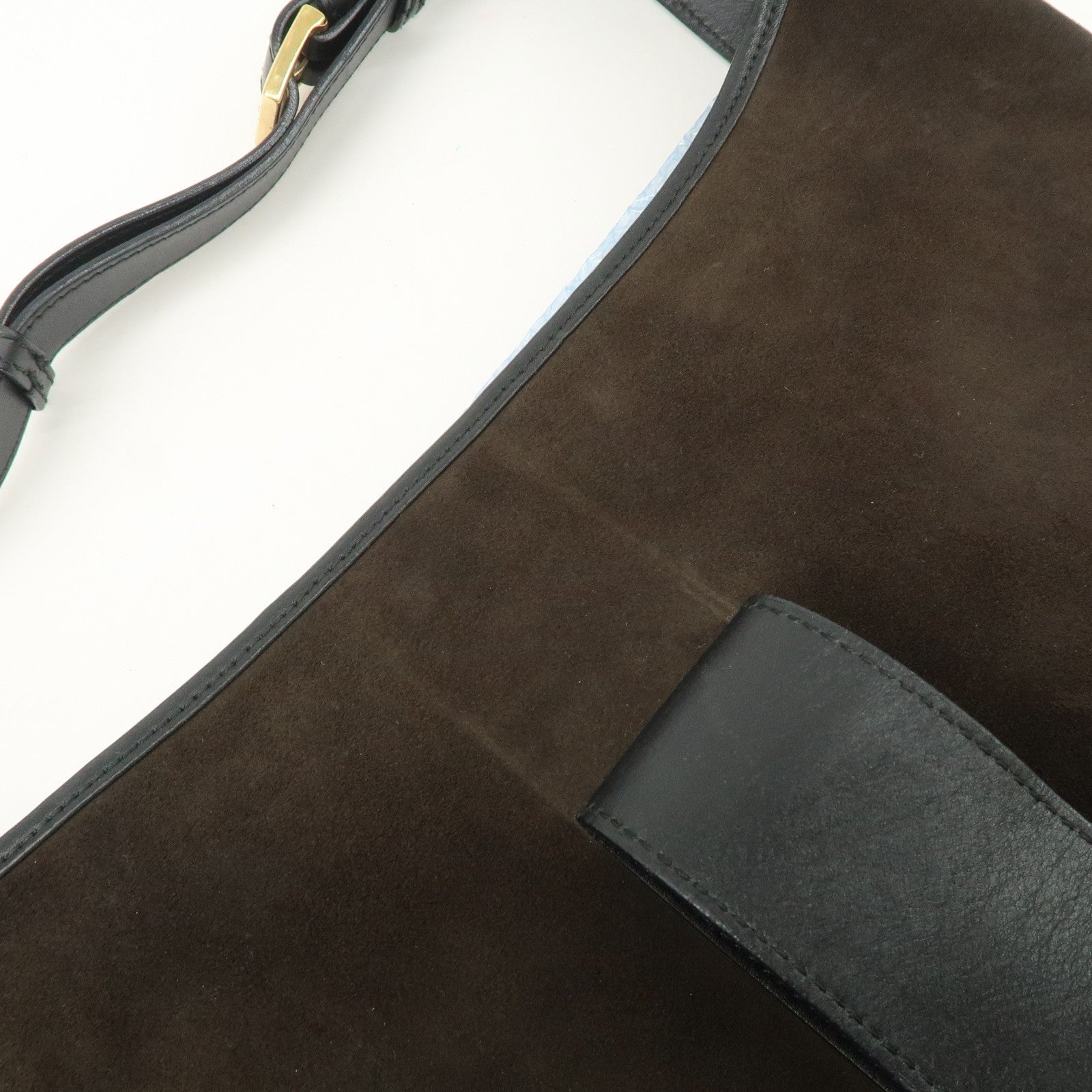 Gucci Duonissos Suede Leather Shoulder Bag - Dark Brown