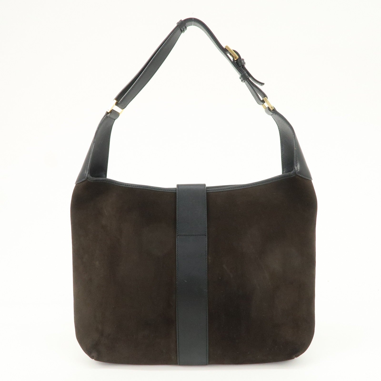 Gucci Duonissos Suede Leather Shoulder Bag - Dark Brown