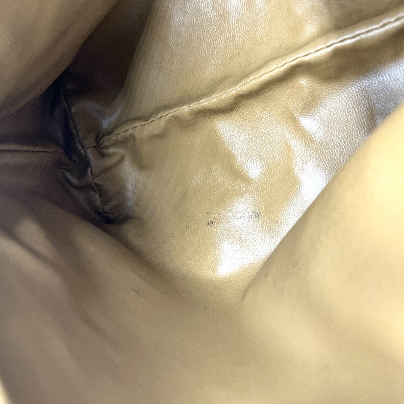 Celine Clutch Hand Bag Pouch Macadam PVC Leather Beige Brown