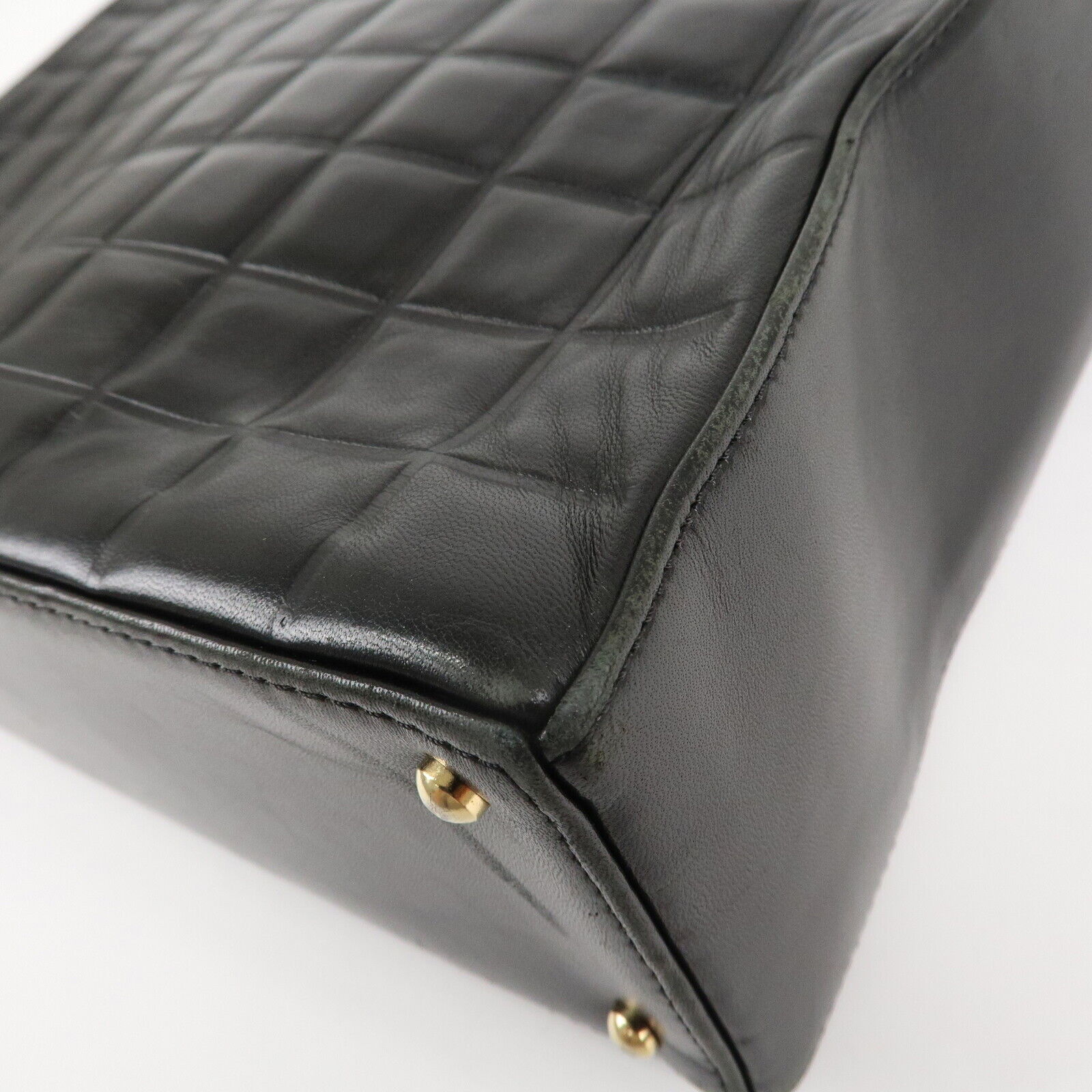 Chanel Mark Chocolate Bar Lamb Skin Black Shoulder Bag
