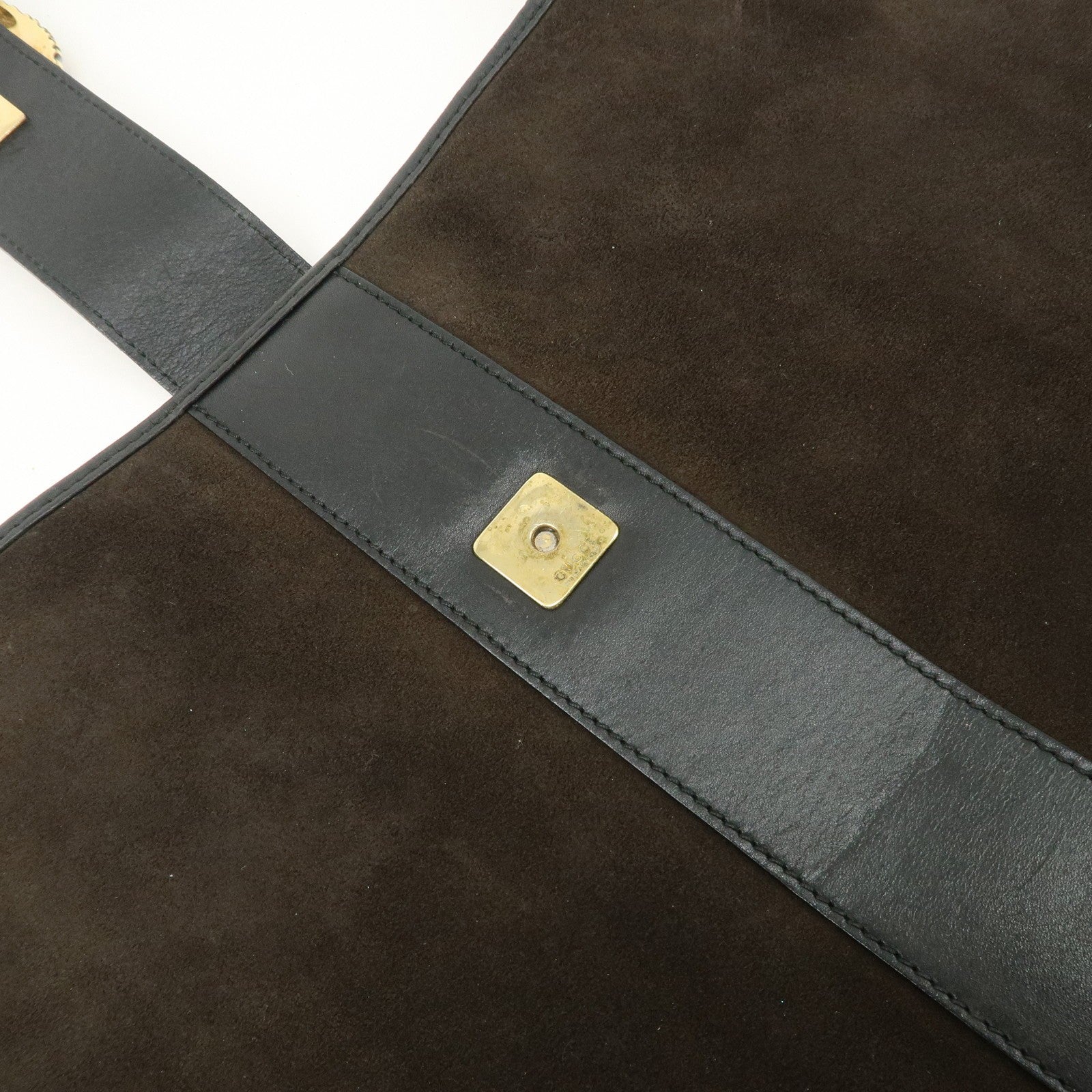 Gucci Duonissos Suede Leather Shoulder Bag - Dark Brown