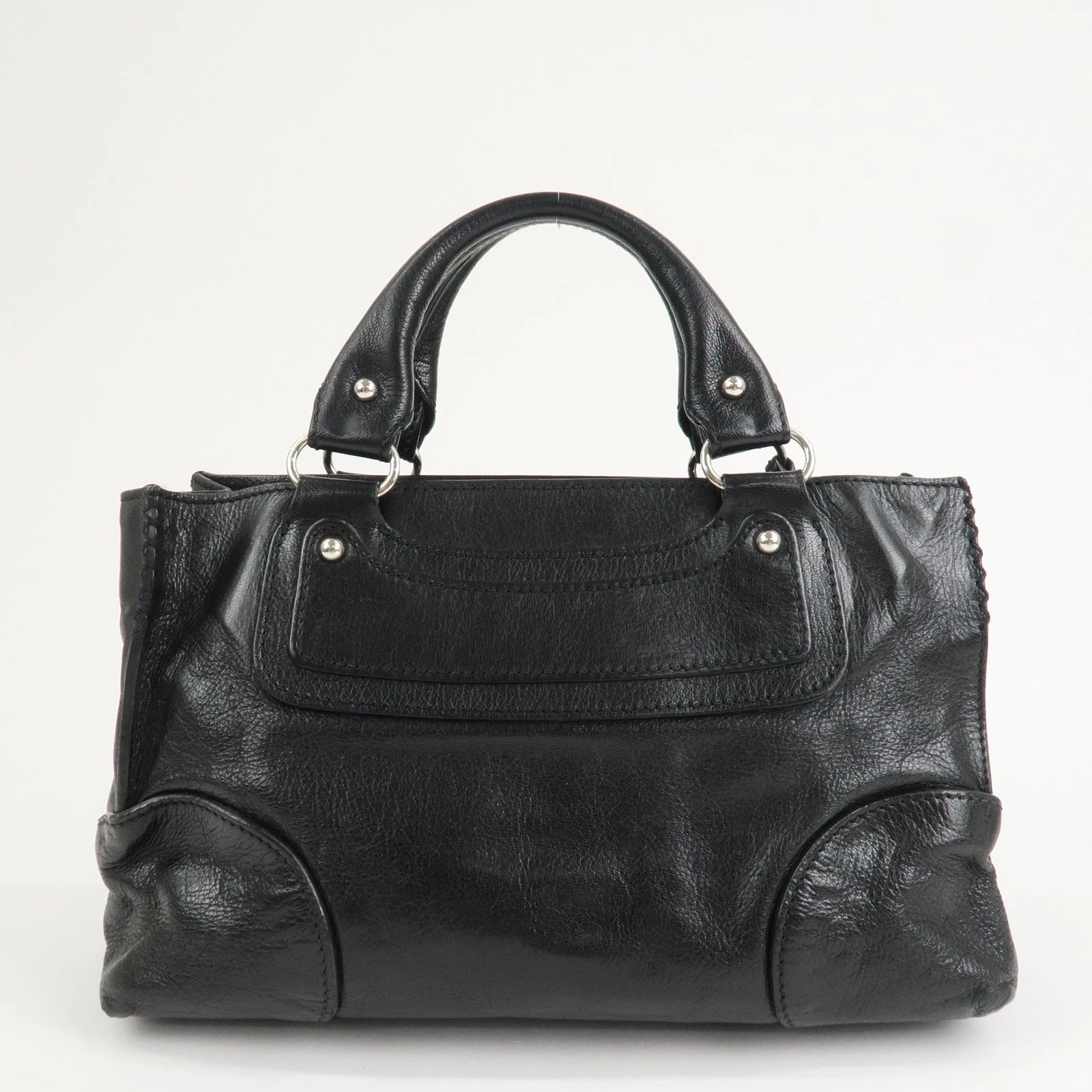 CELINE Boogie Bag Leather Hand Bag Tote Bag Black