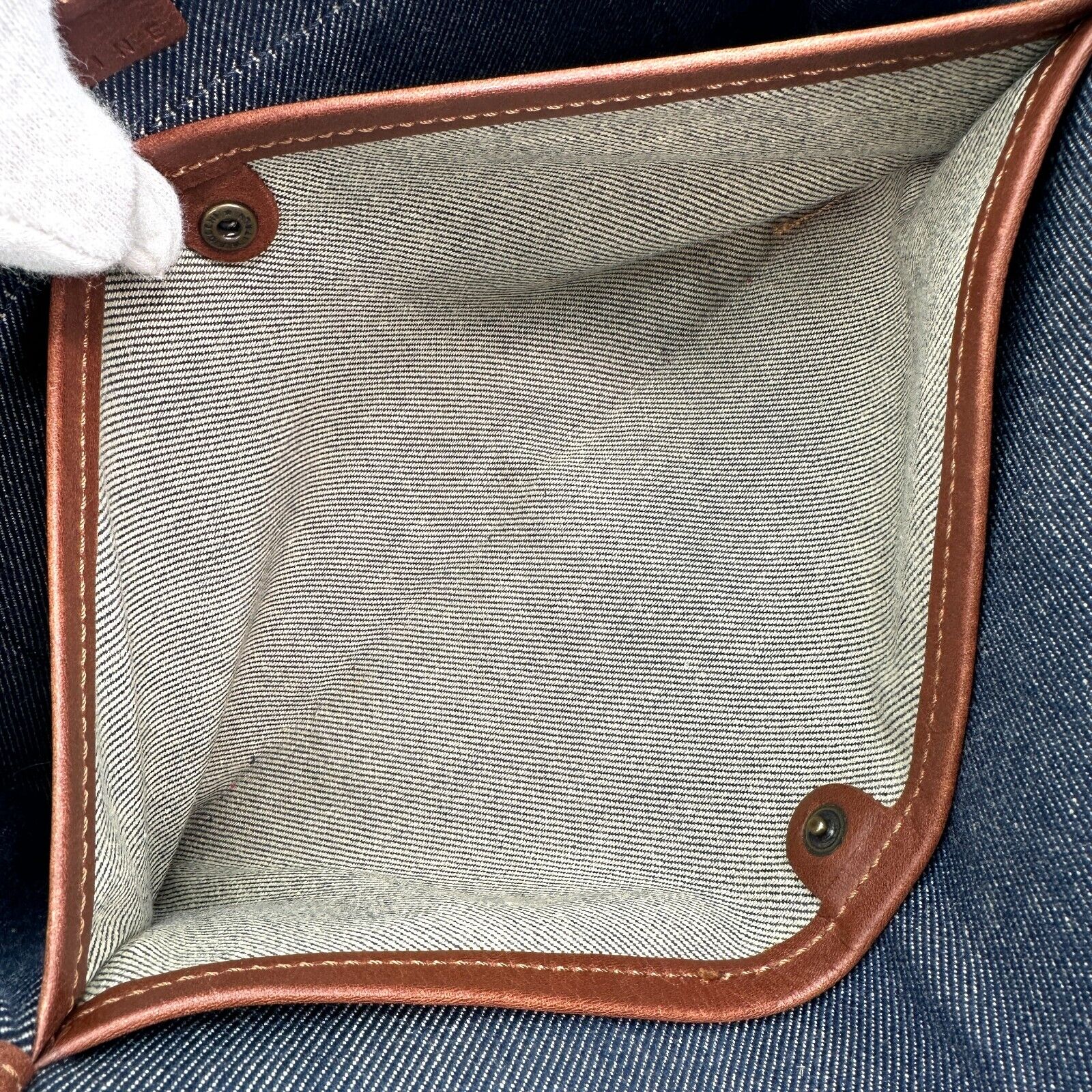 CELINE Shoulder Bag Denim Paris Macadam