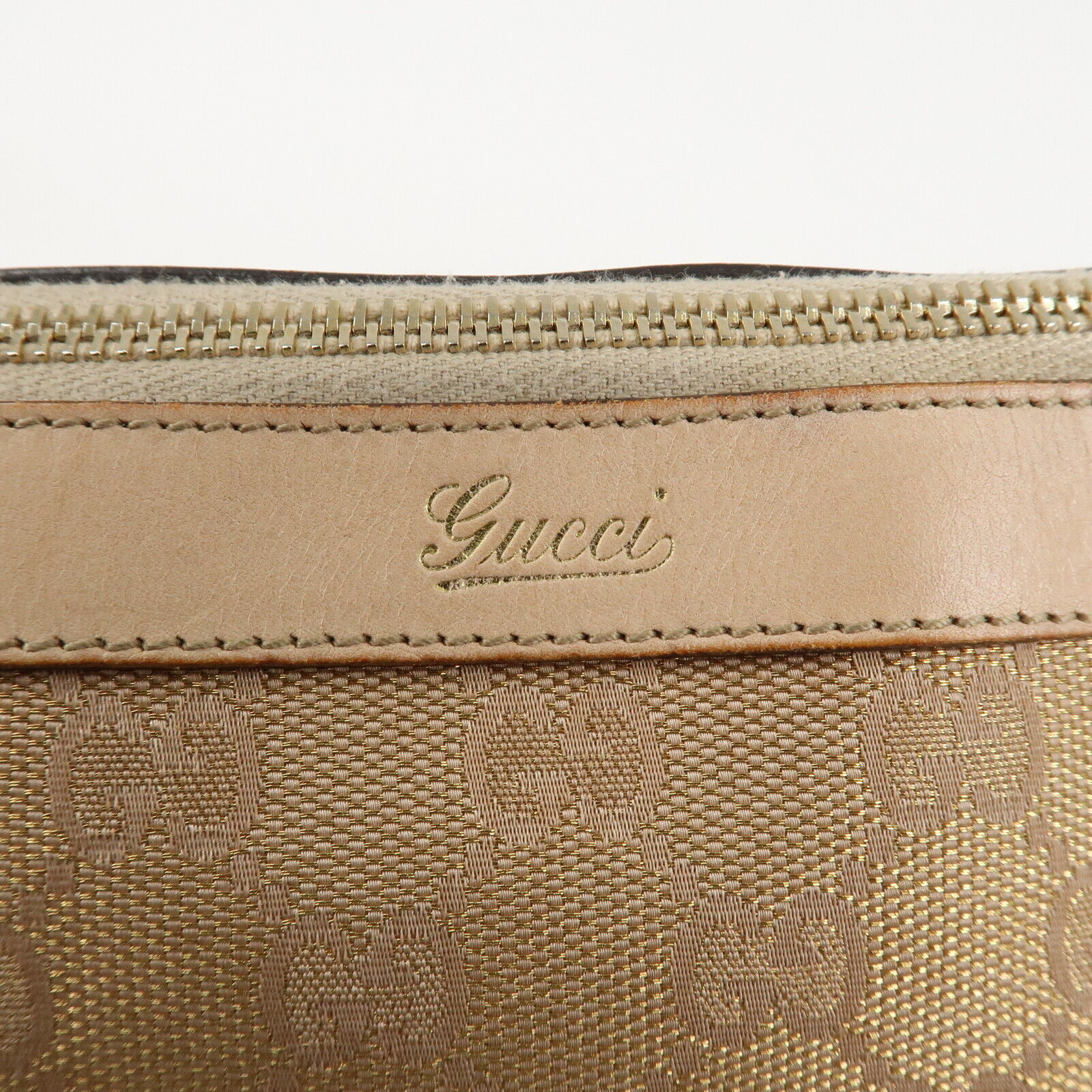 Gucci Abbey Line GG Canvas Leather Tote Bag - Pink White