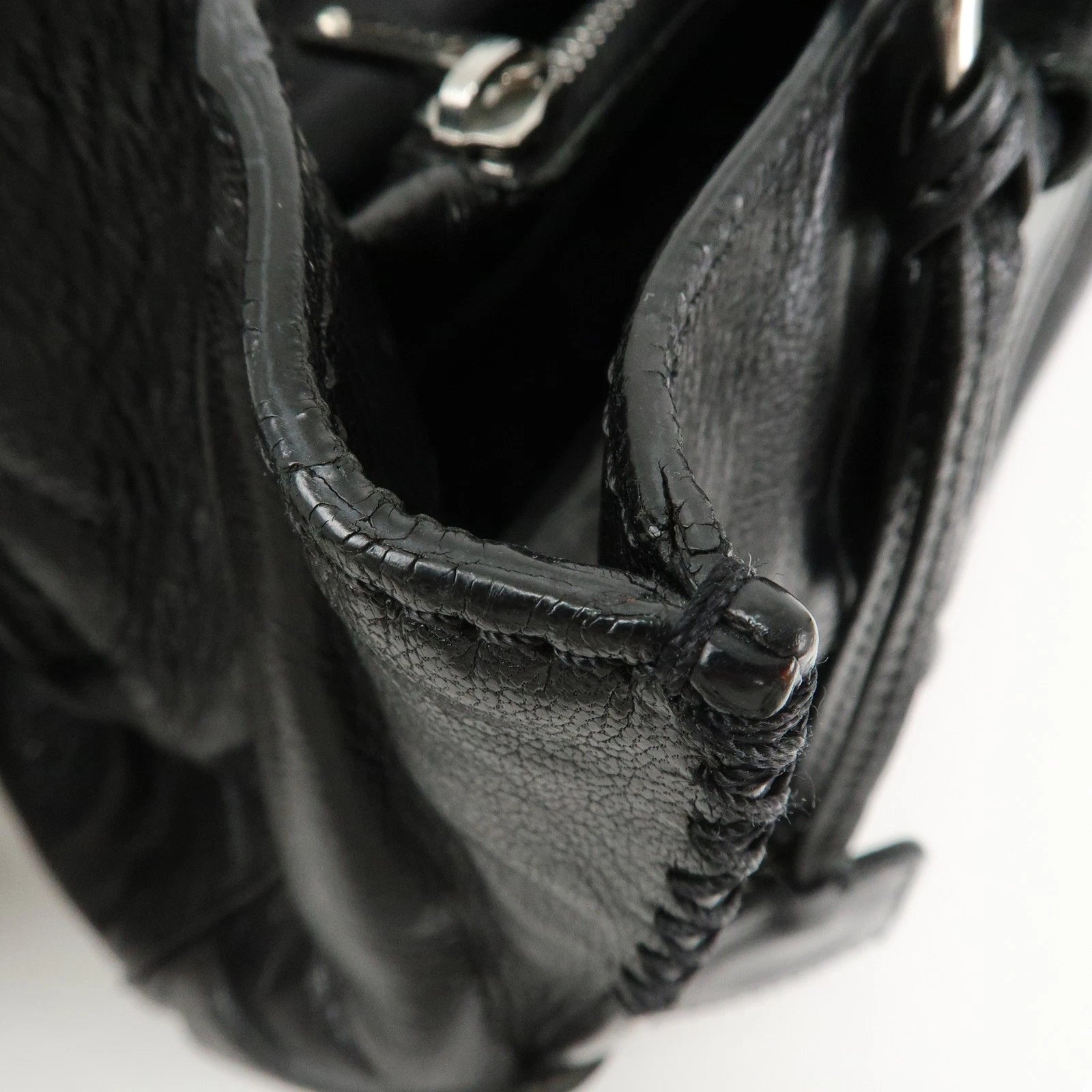 CELINE Boogie Bag Leather Hand Bag Tote Bag Black