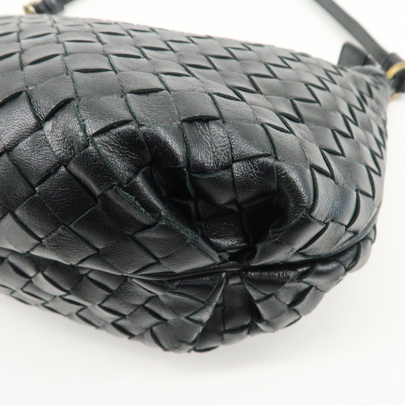 Bottega Veneta Intrecciato Leather Shoulder Bag - Black