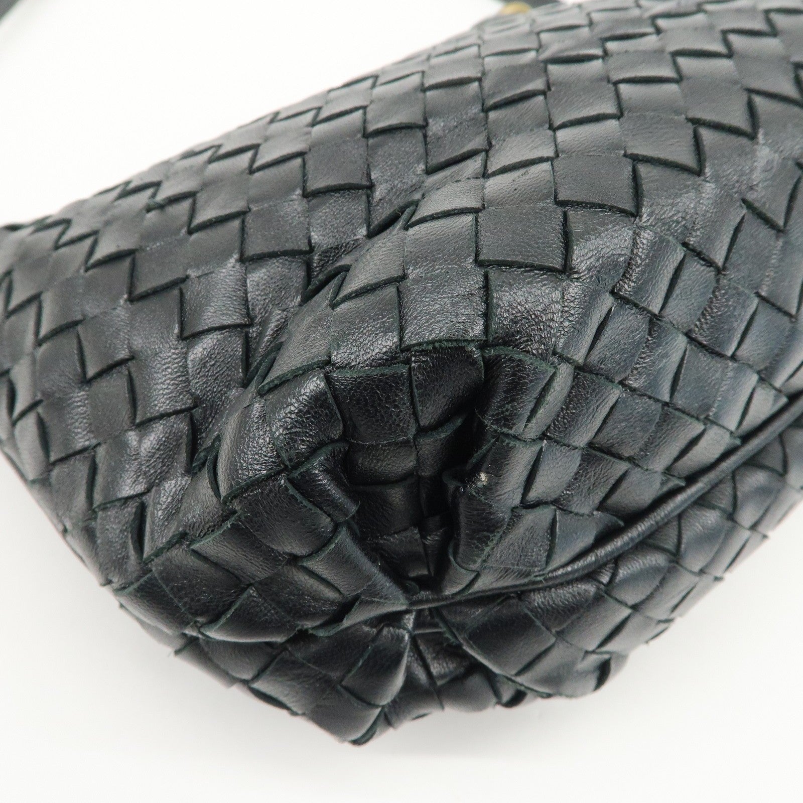 Bottega Veneta Intrecciato Leather Shoulder Bag - Black