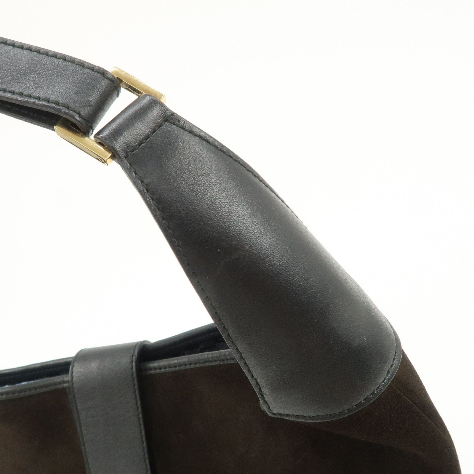 Gucci Duonissos Suede Leather Shoulder Bag - Dark Brown