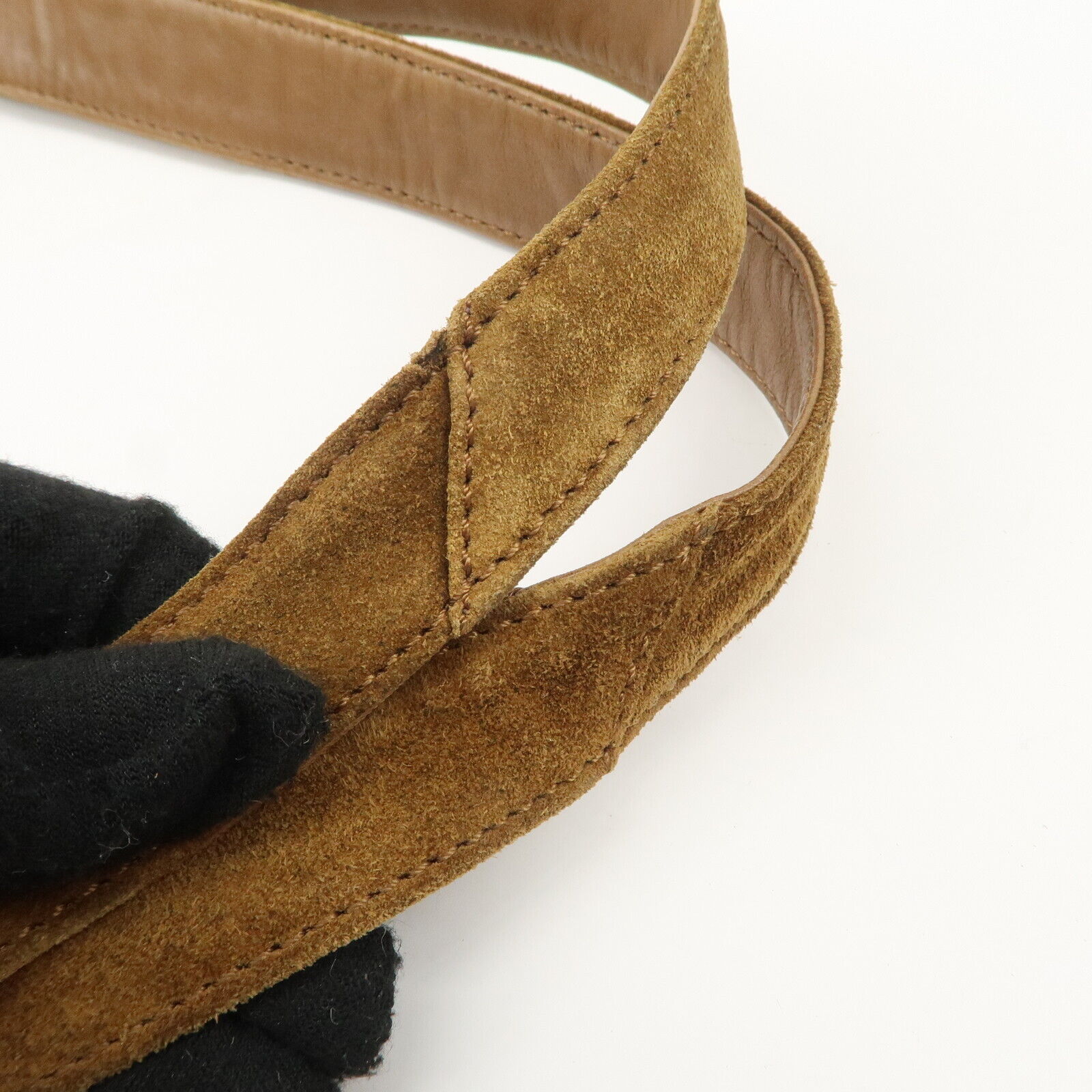 Chanel Logo Suede Tote Shoulder Bag - Brown