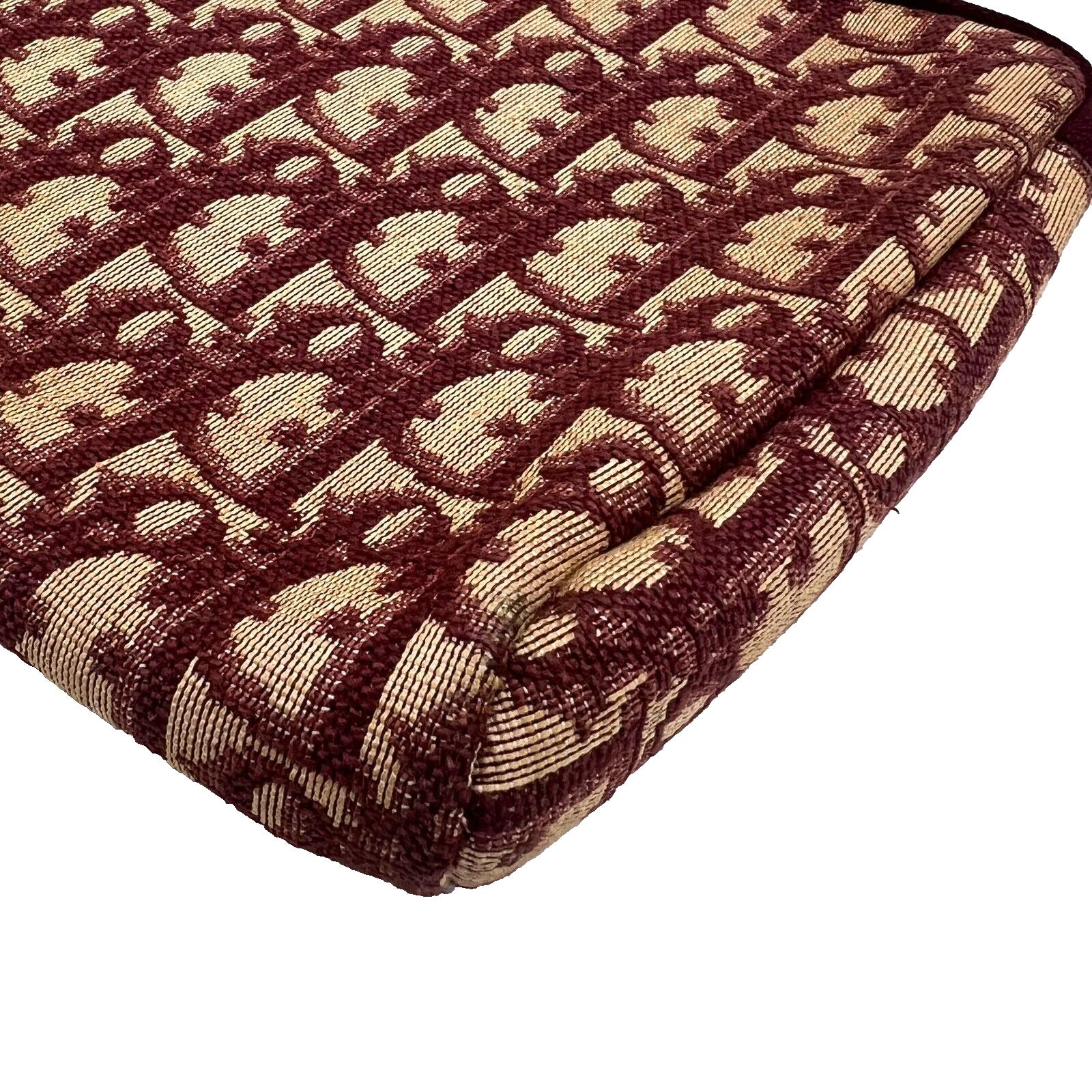 Christian Dior Trotter Clutch Bag Pouch Canvas Bordeaux