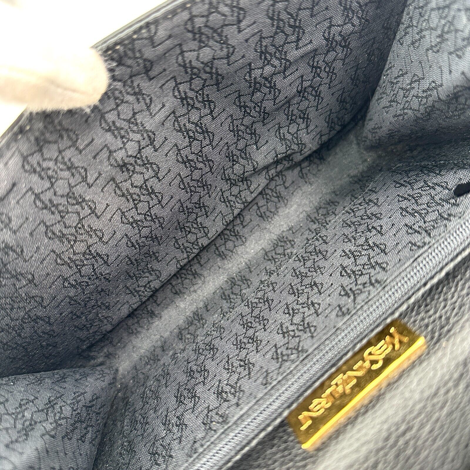 Saint Laurent YSL Clutch Bag Black Leather