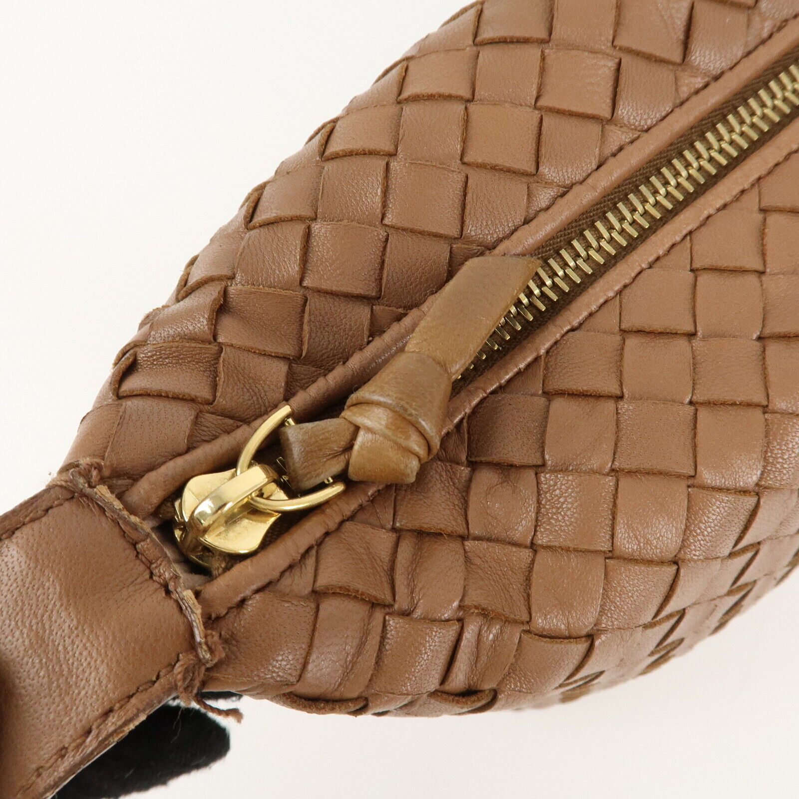 Bottega Veneta Intrecciato Leather Gold Hand Bag