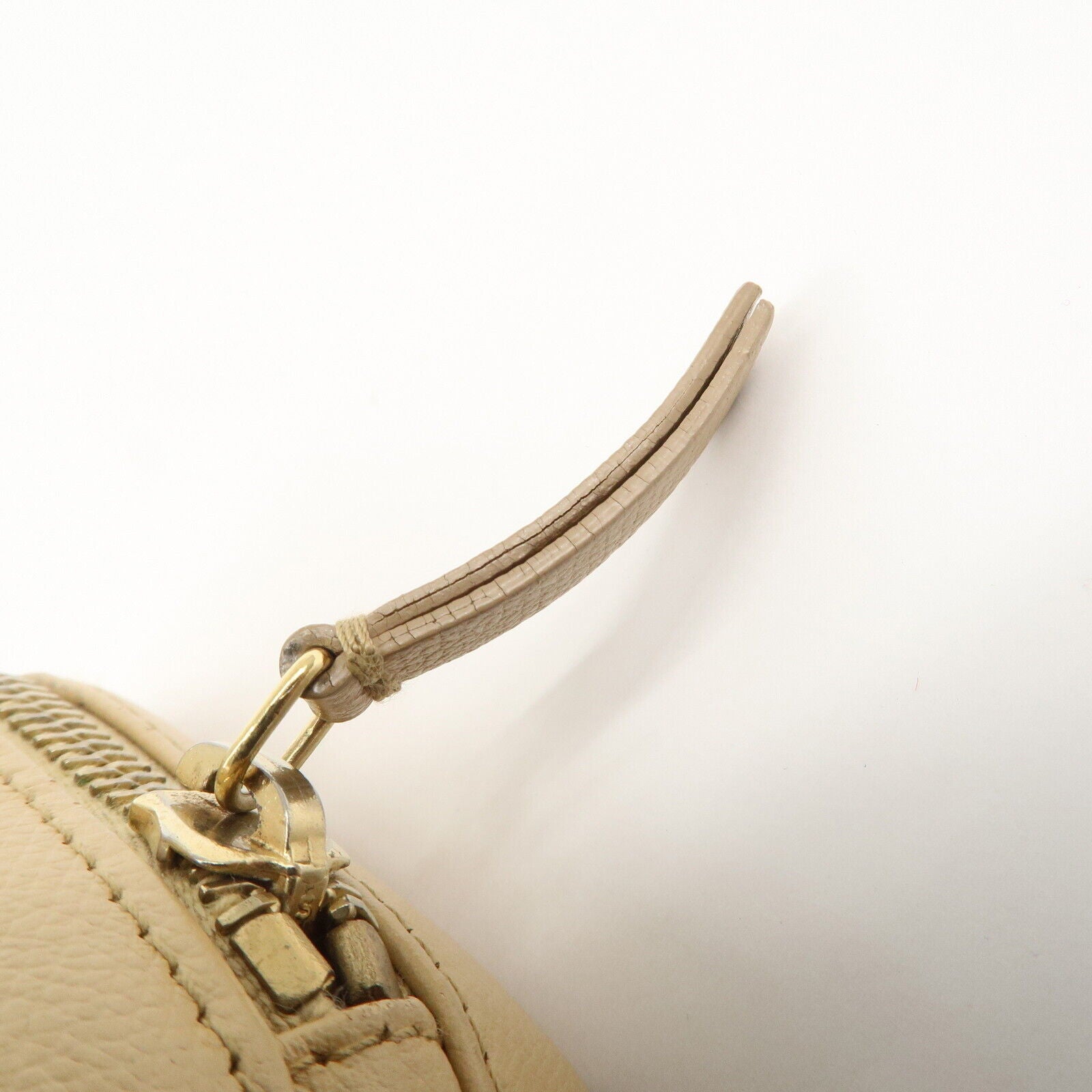 Chanel Leather Cosmetic Pouch - Beige & Gold