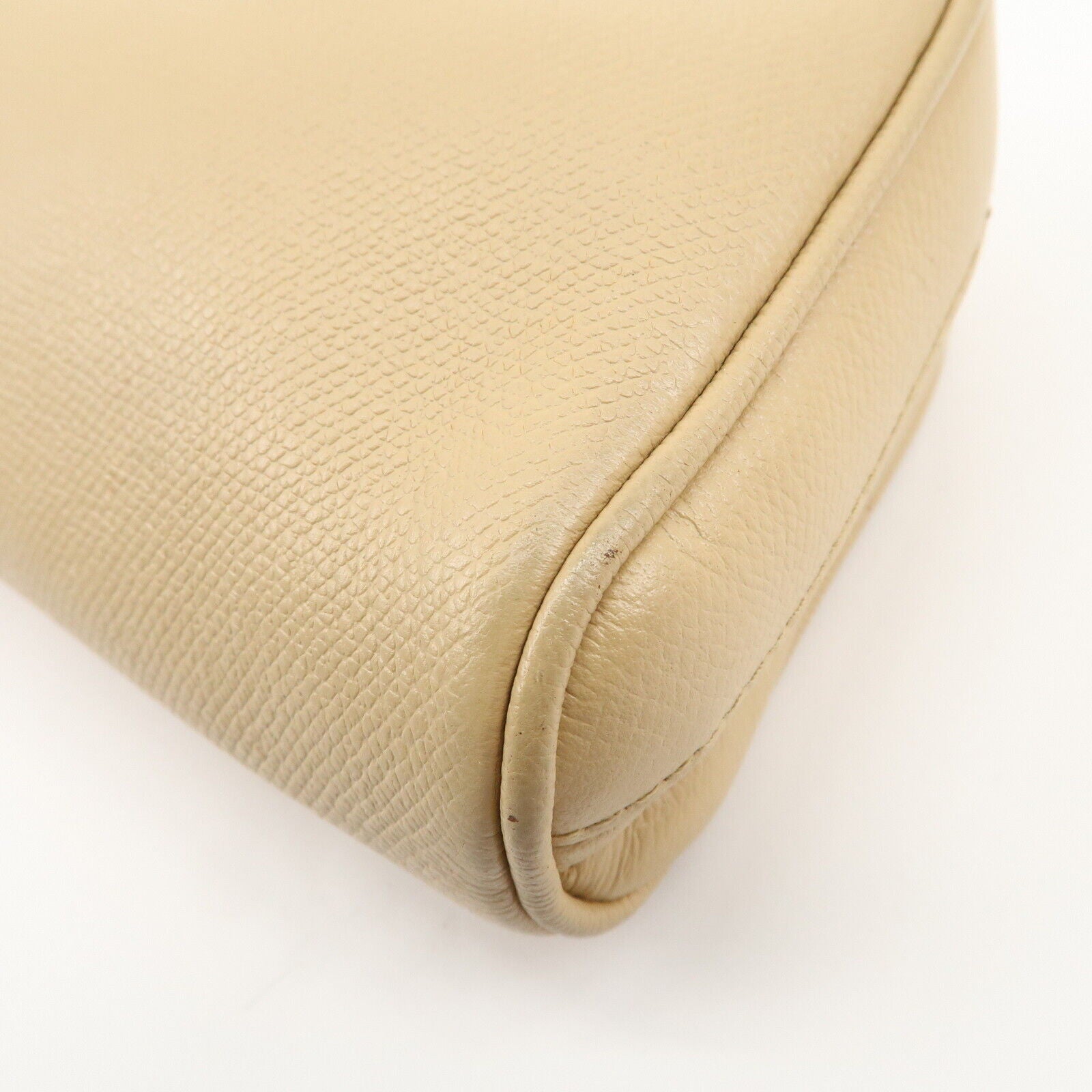 Chanel Leather Cosmetic Pouch - Beige & Gold