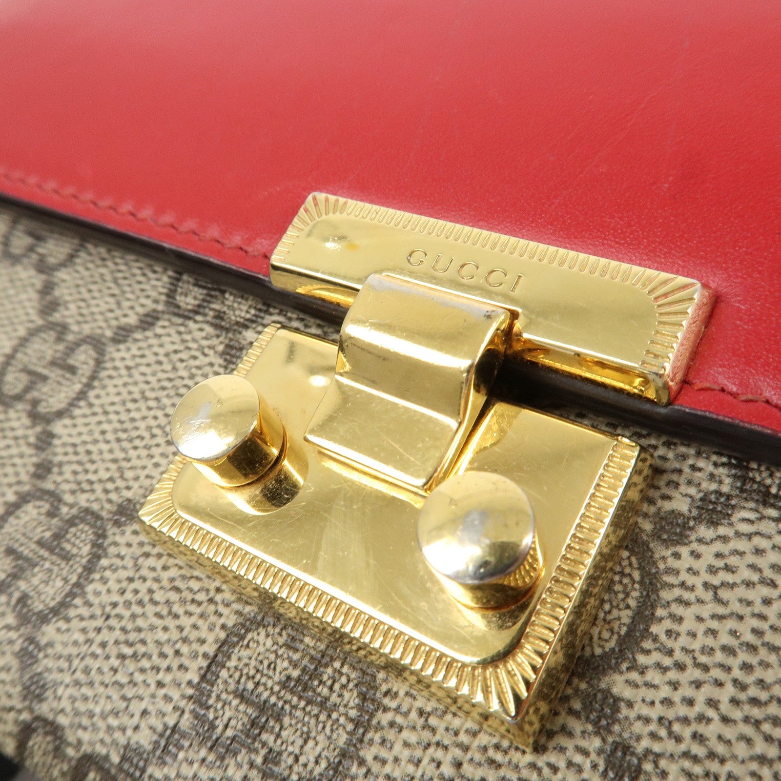 Gucci GG Supreme Leather Canvas Padlock Chain