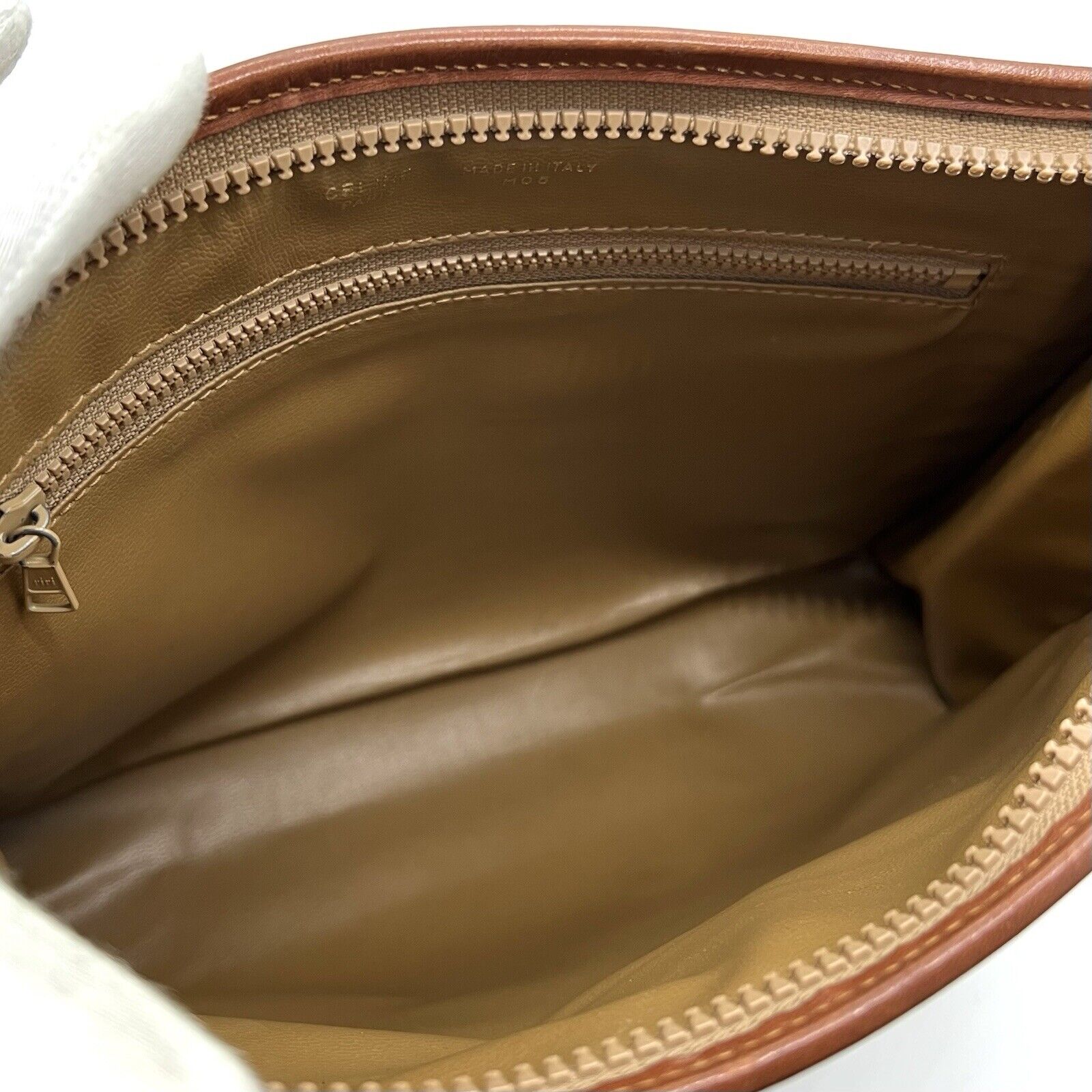 CELINE Vintage Clutch Bag Macadam Brown Purse PVC Leather