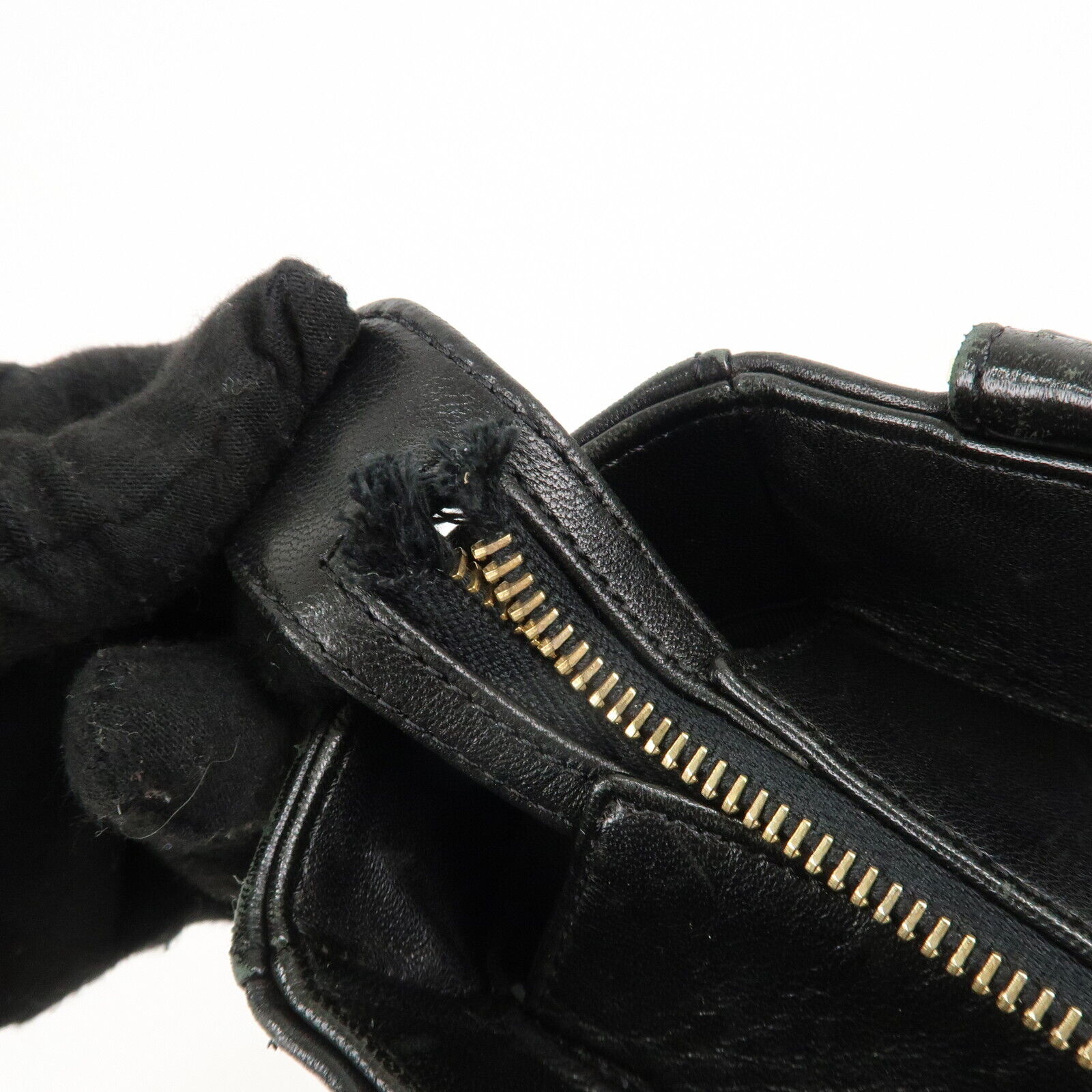 Chanel Mark Chocolate Bar Lamb Skin Black Shoulder Bag