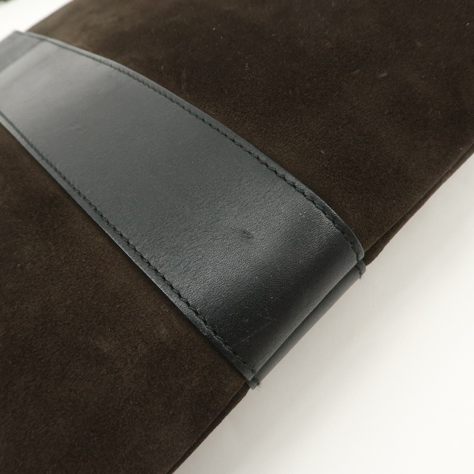 Gucci Duonissos Suede Leather Shoulder Bag - Dark Brown