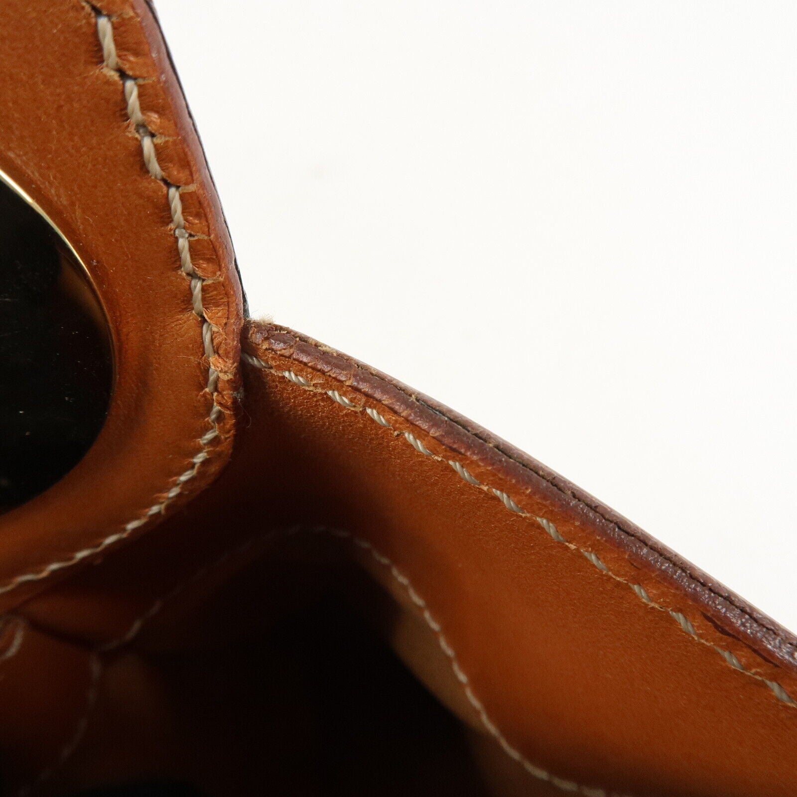 Celine Macadam PVC Leather Shoulder Bag Beige Brown Gold