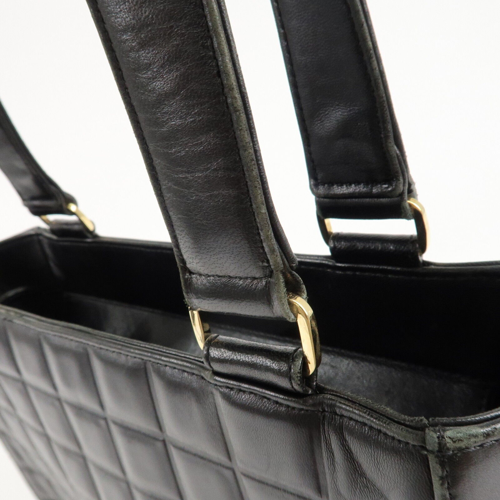Chanel Mark Chocolate Bar Lamb Skin Black Shoulder Bag