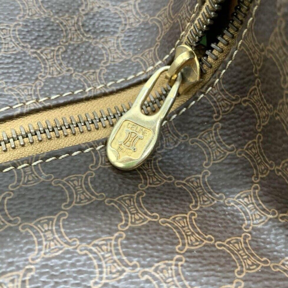 CELINE Macadam Accessory Pouch Triomphe Handbag PVC Leather