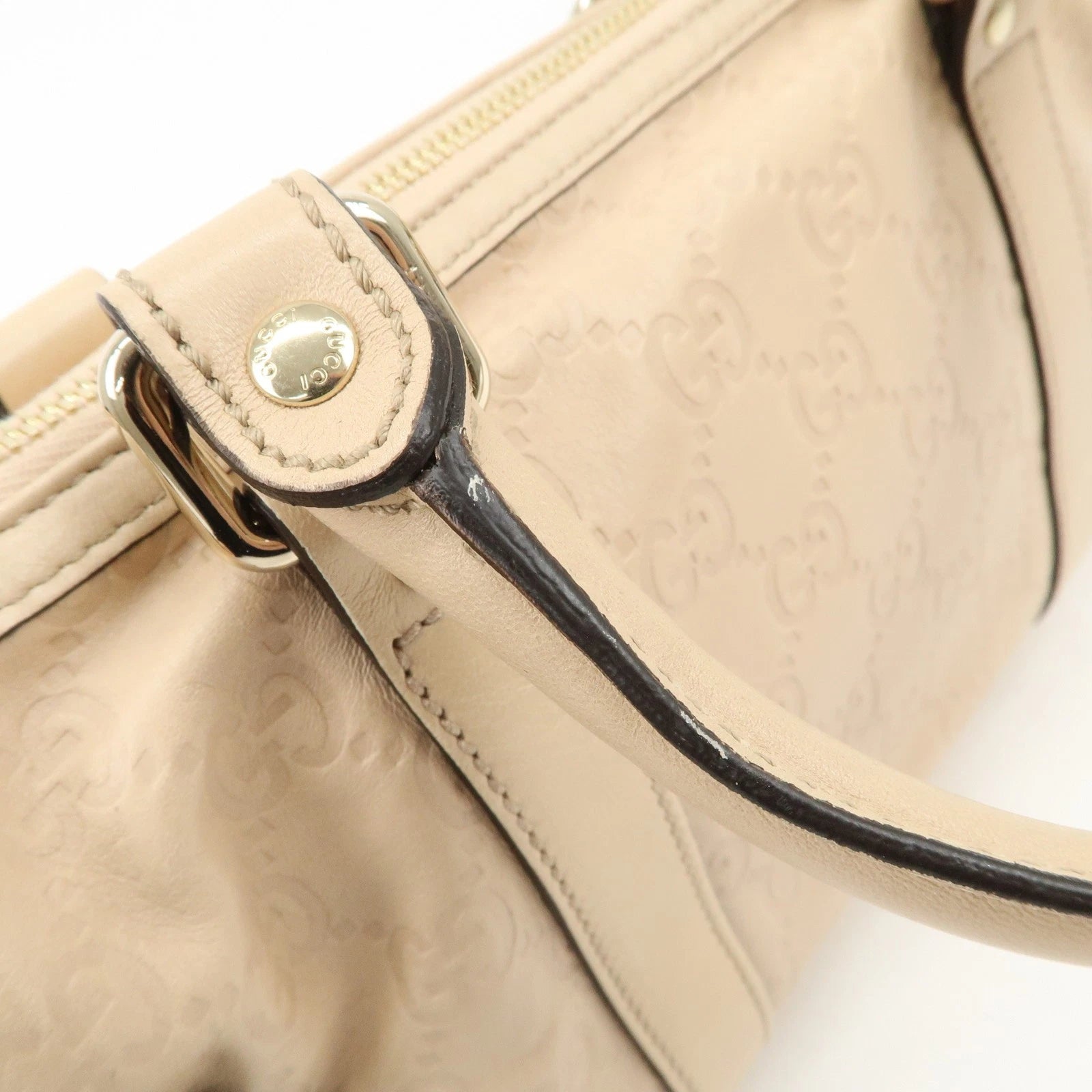 Gucci Mini Boston Bag - Pink Beige, Guccissima Leather